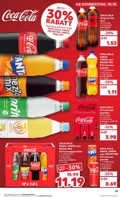 Coca-Cola Original oder Zero, koffeinhaltig (+ 0.25 Pfand) je 2-l-PET-FI. ab 30.10.2025 gültig | Seite: 43