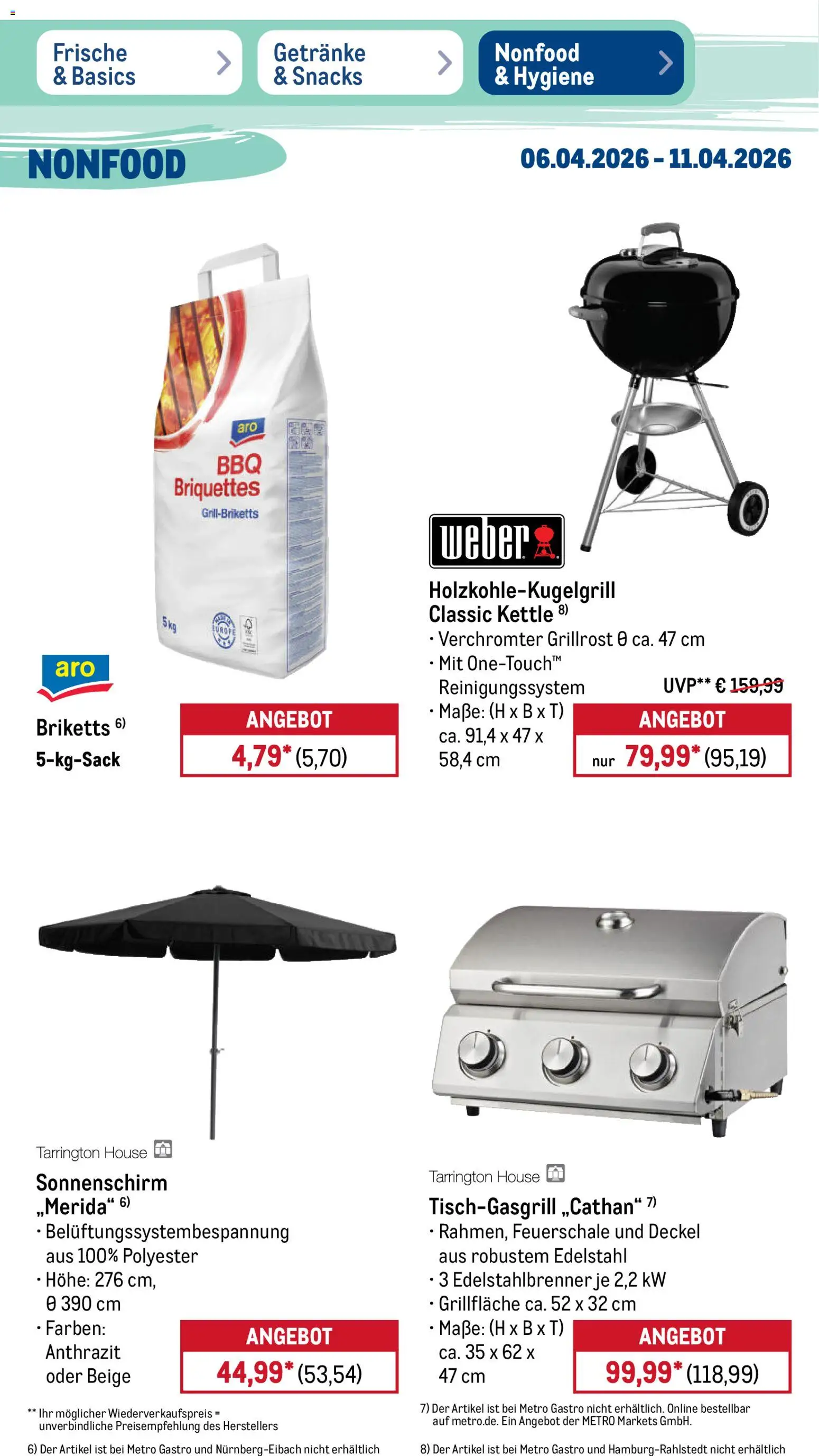 Metro Prospekt 	 – gültig ab 06.04.2026 | Seite: 52 | Produkte: Sonnenschirm