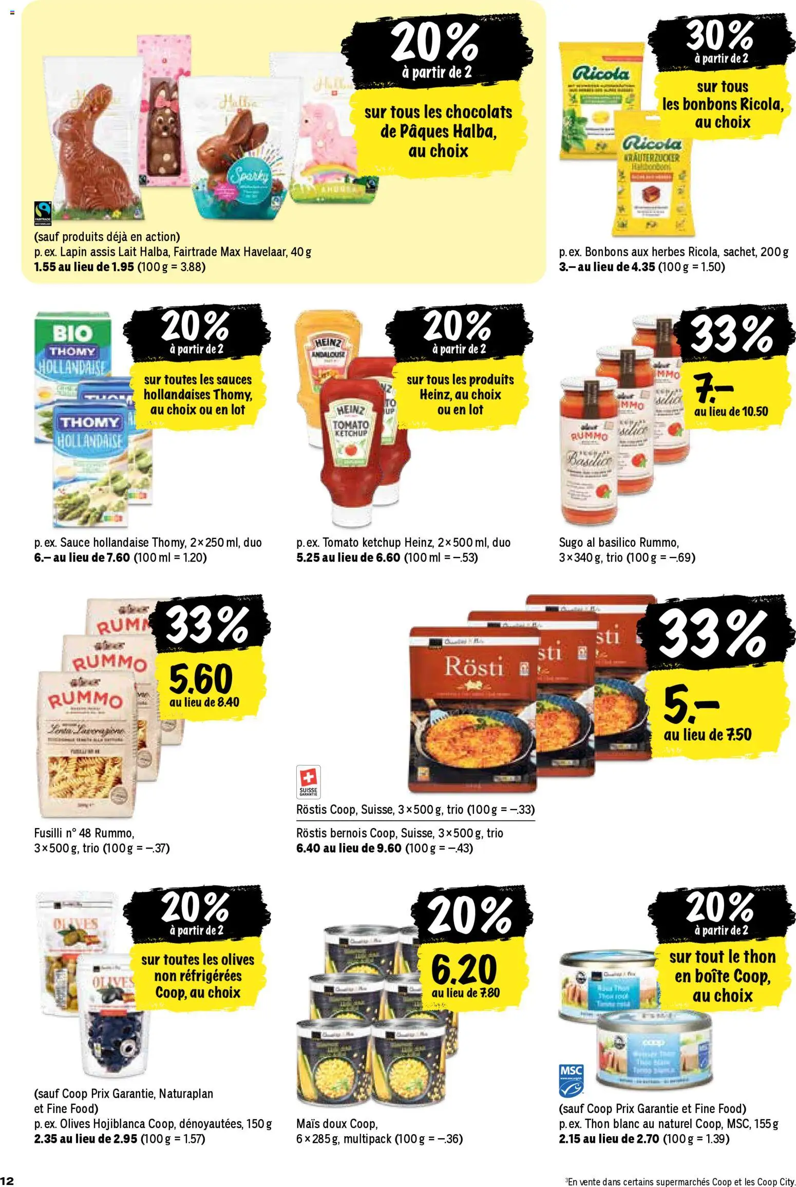 Coop aktionen FR – gültig ab 12.03.2026 | Seite: 12 | Produkte: Pasta, Ketchup