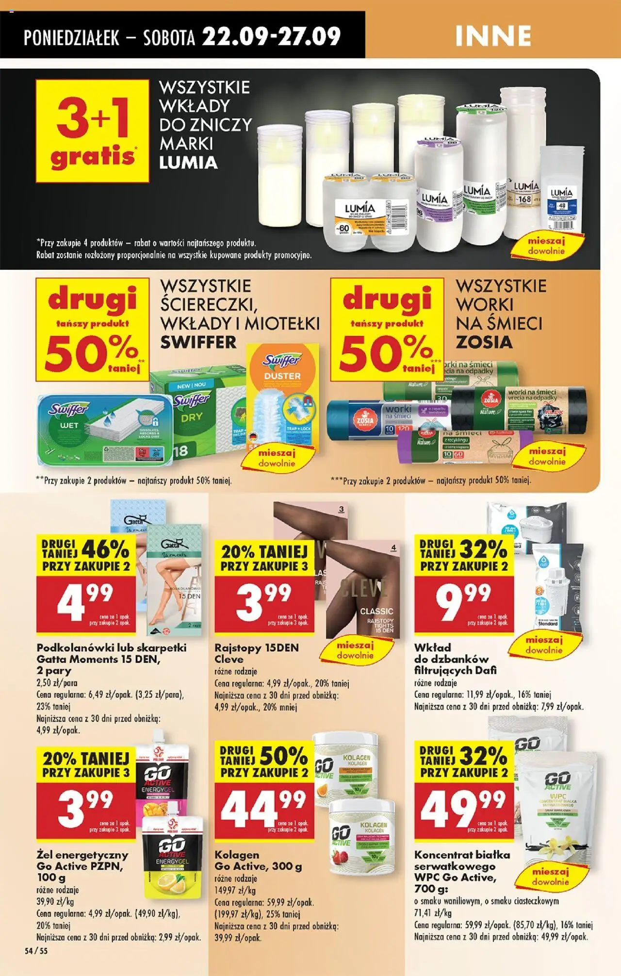 Biedronka gazetka od 22.09.2025 | Strona: 58 | Produkty: Wkłady do zniczy, Rajstopy, Skarpetki, Gatta