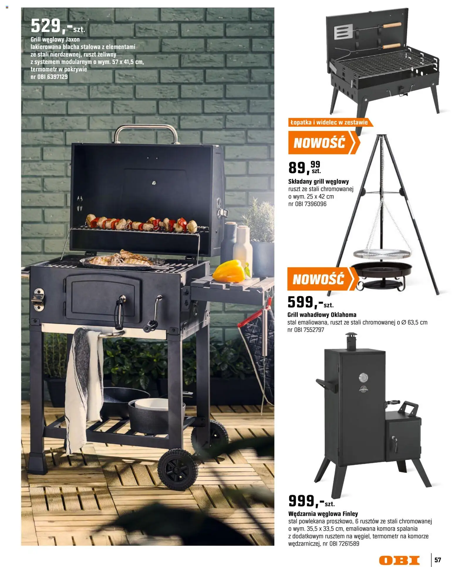 OBI gazetka - Ogród od 11.03.2026 | Strona: 57 | Produkty: Grill, Termometr, Ruszt