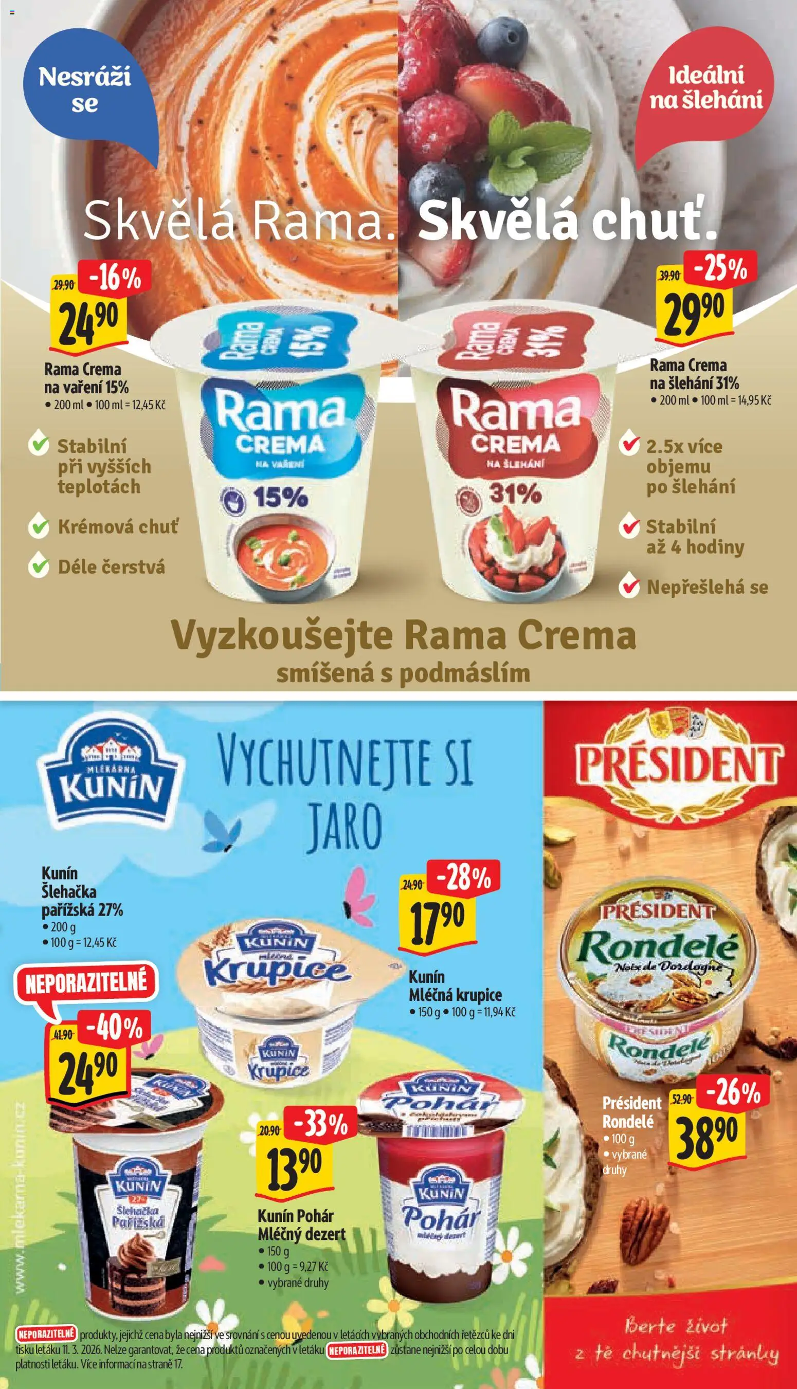 Albert leták - Supermarket - Brno od 18.03.2026 | Strana: 19 | Produkty: Krupice, Rama, Šlehačka, Pohár