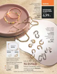 Conjunto de 6 Pendientes de Aro Amelia, En tono dorado y plateado. Zinc, acero, aluminio, vidrio. Aprox. 0,5 - 2,5 cm. │ válido desde el 01.09.2025 | Página: 151 | Productos: Pendientes, Anillos
