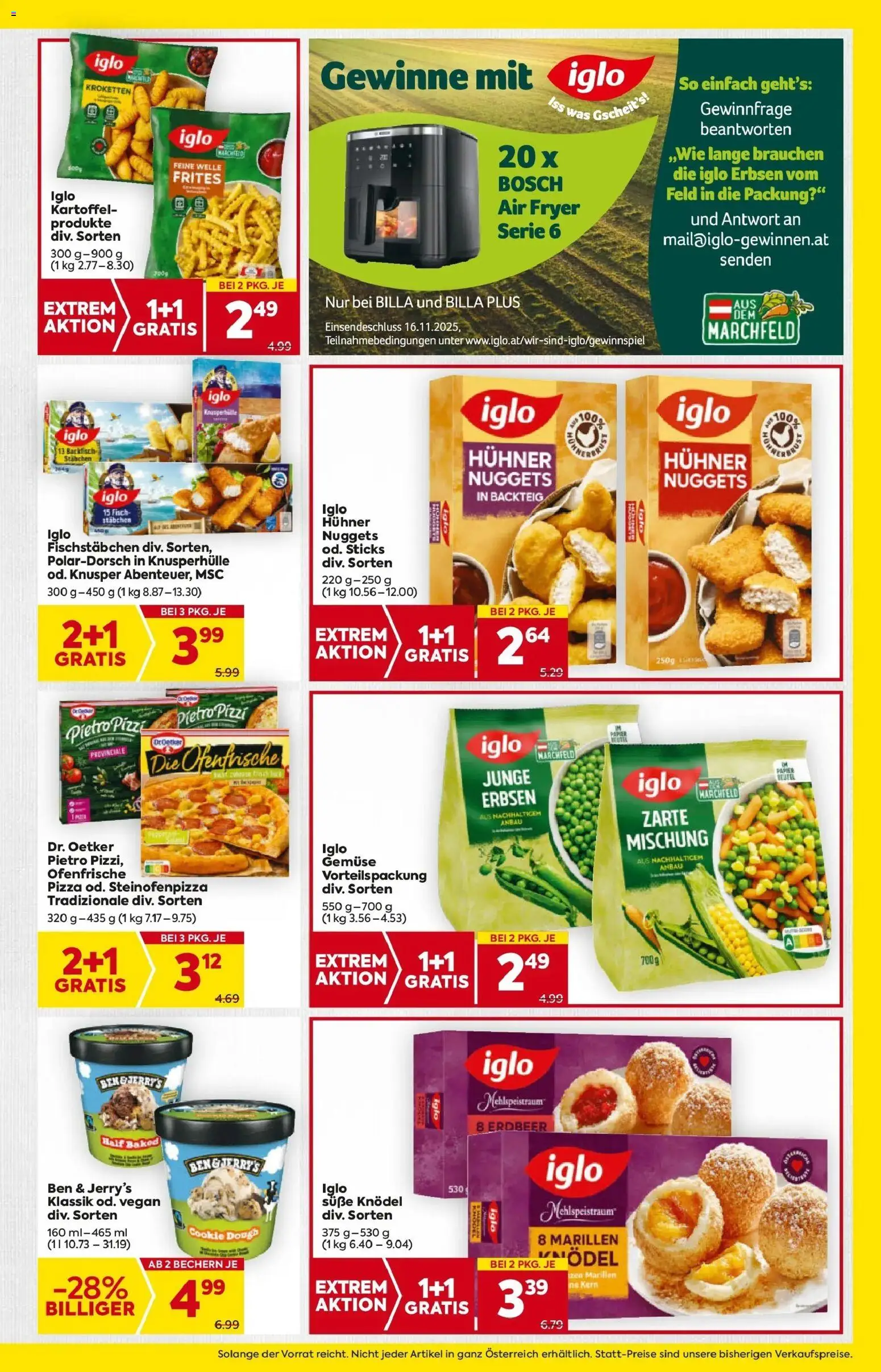 Billa Flugblatt - Bad Radkersburg, Ramsau, Fehring gültig ab 30.10.2025 | Seite: 19 | Produkte: Gemüse, Erbsen, Pizza, Fisch