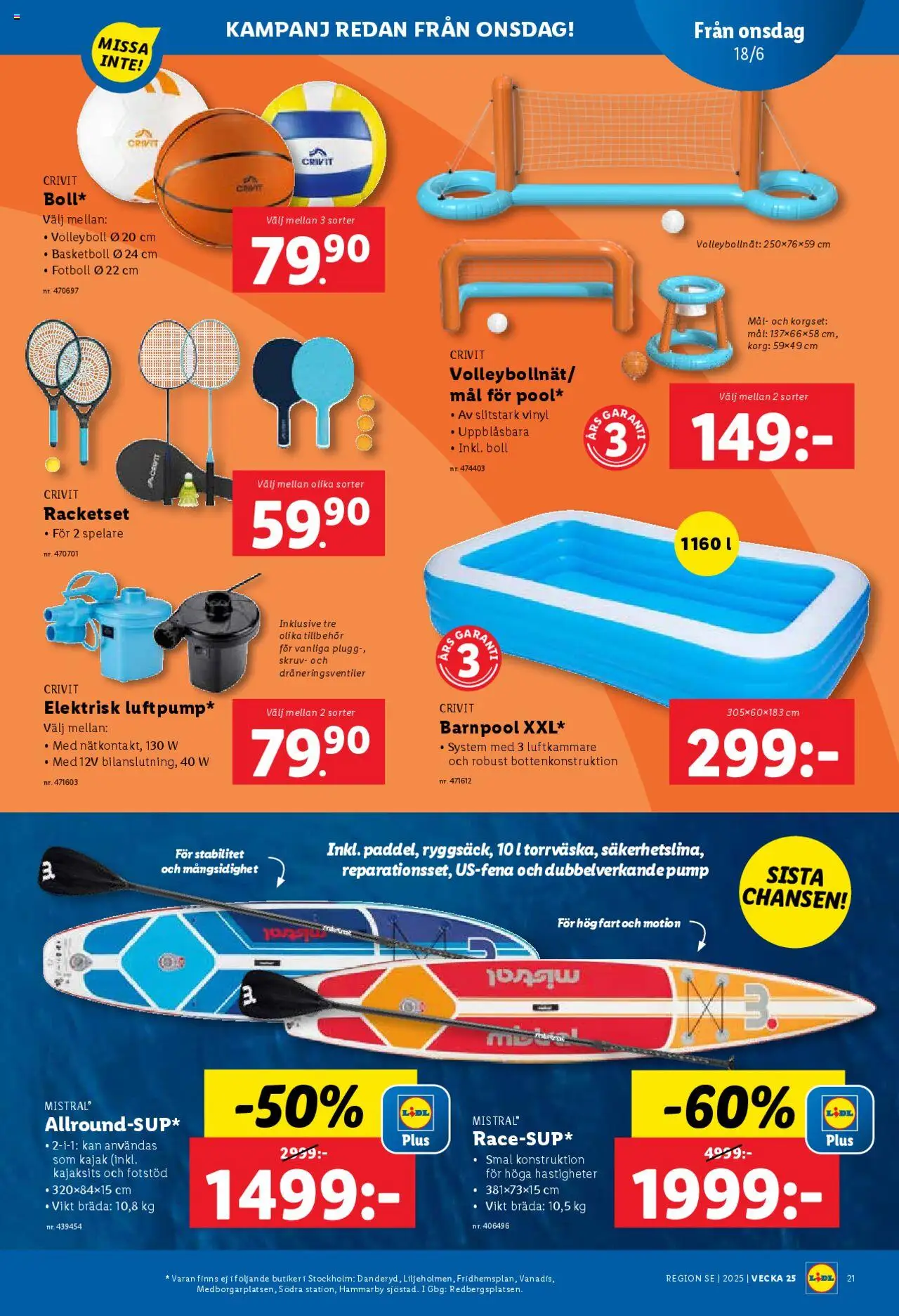 Lidl reklamblad aktuell från 16.06.2025 | Sida: 23 | Produkter: Basketboll, Fotboll, Pump, Korg