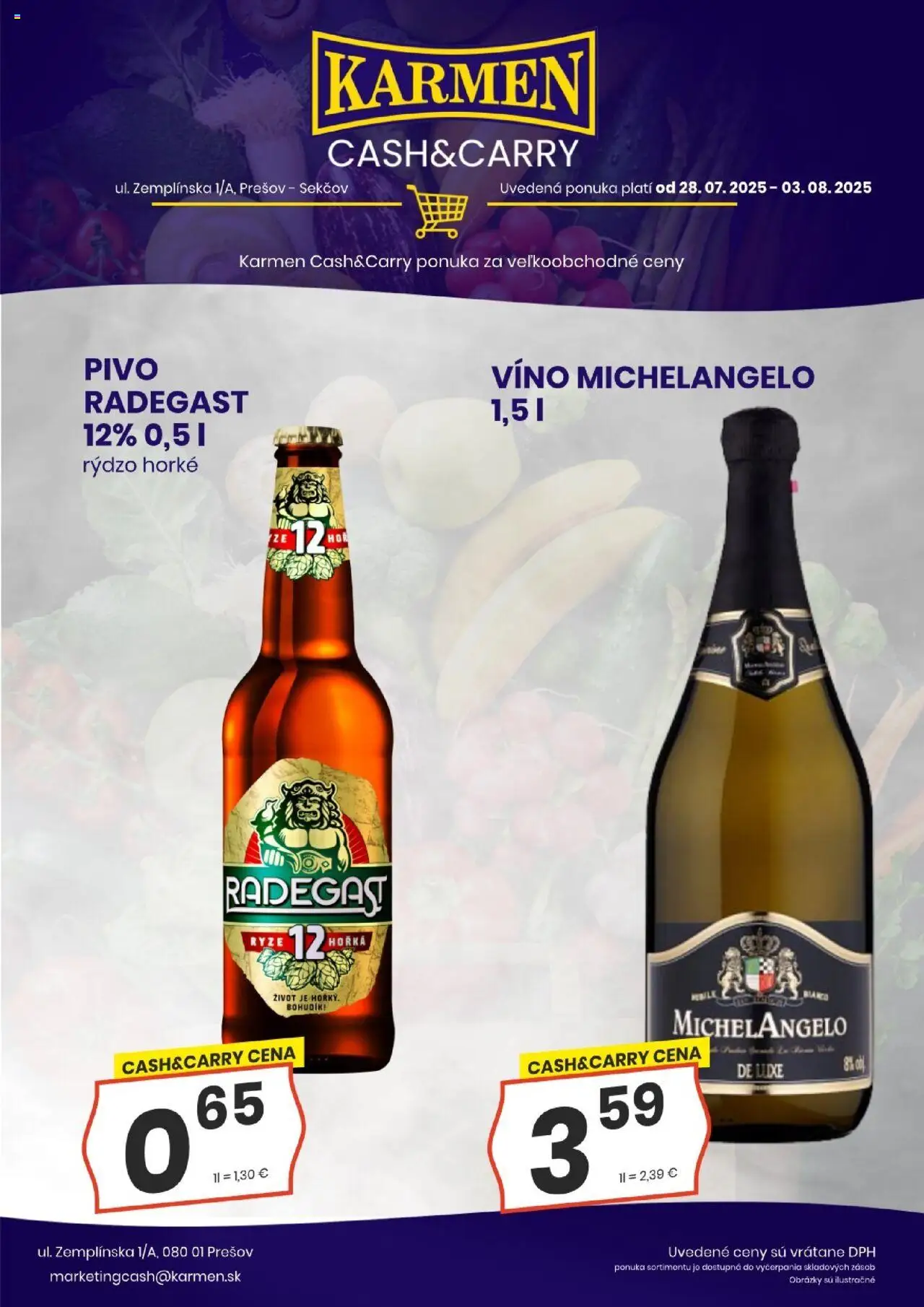 KARMEN CBA leták │ platný od 28.07.2025 | Strana: 4 | Produkty: Pivo, Víno, Radegast