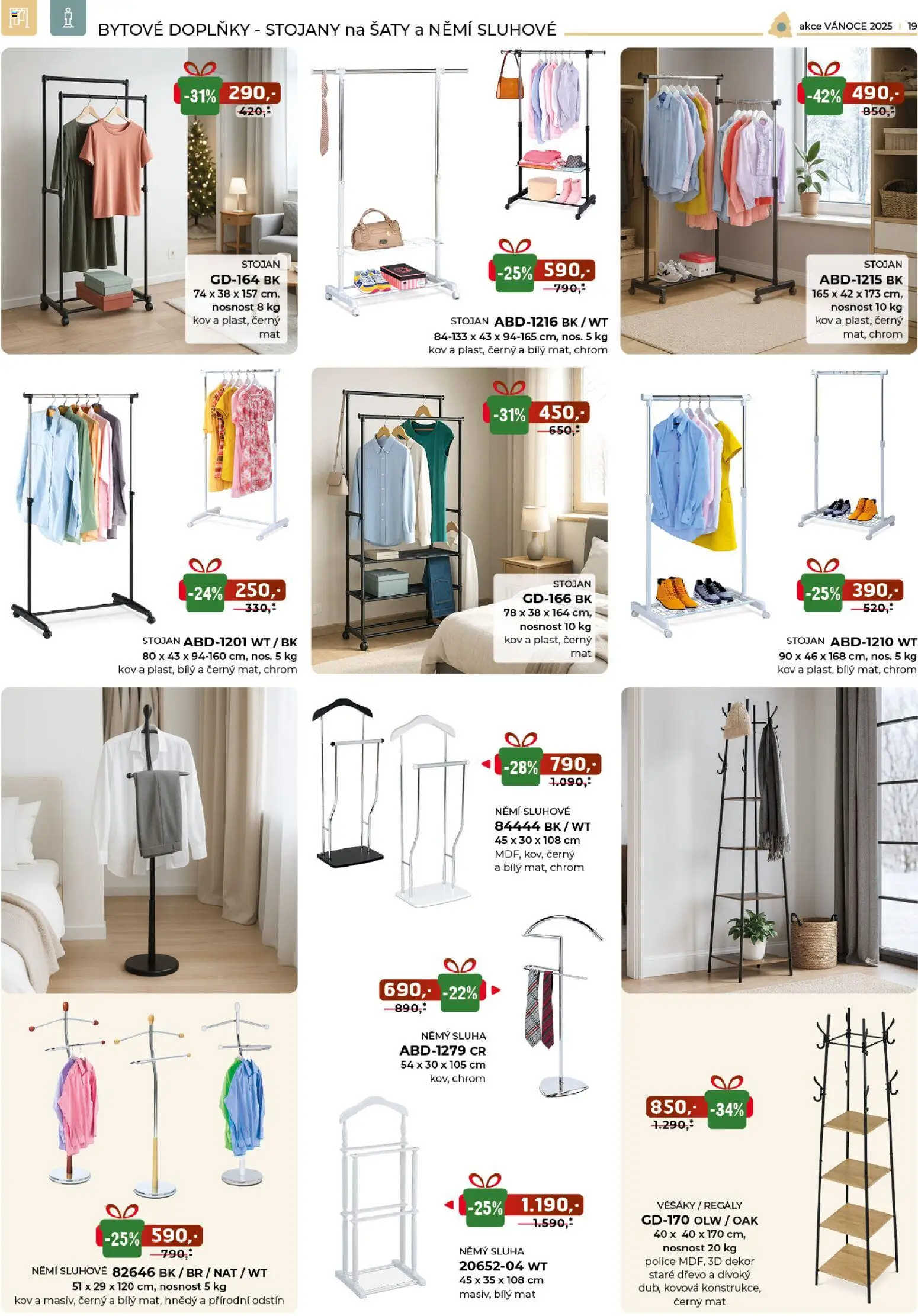 Jamall nábytek leták - Vánoce od 05.11.2025 | Strana: 19 | Produkty: Regály, Šaty, Němý sluha, Police