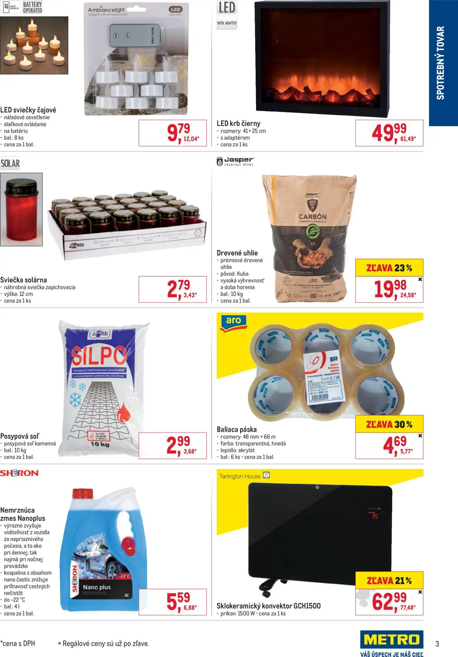 Nové Metro akcie – leták je platný od 05.11.2025 | Strana: 3 | Produkty: Osvetlenie, Led, Sviečky