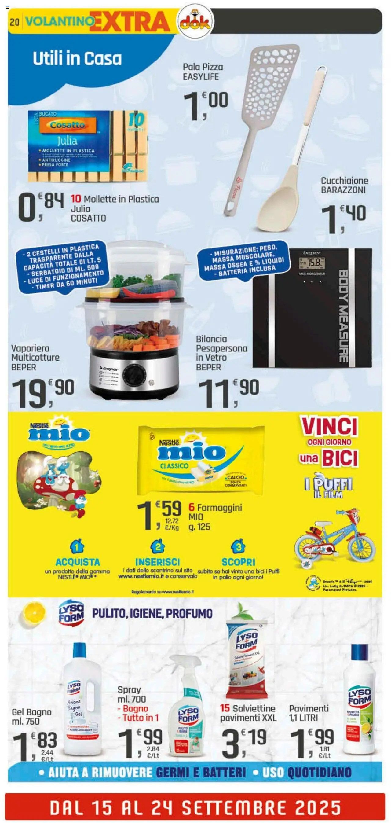 Volantino DOK del 11.09.2025 | Pagina: 20 | Prodotti: Pizza, Body, Bilancia, Bagno