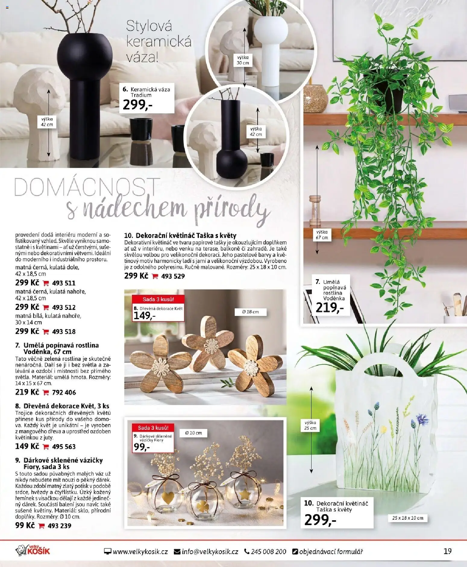 Velký Košík katalog březen 2026 od 01.03.2026 | Strana: 19 | Produkty: Taška, Tašky, Váza, Dekorace