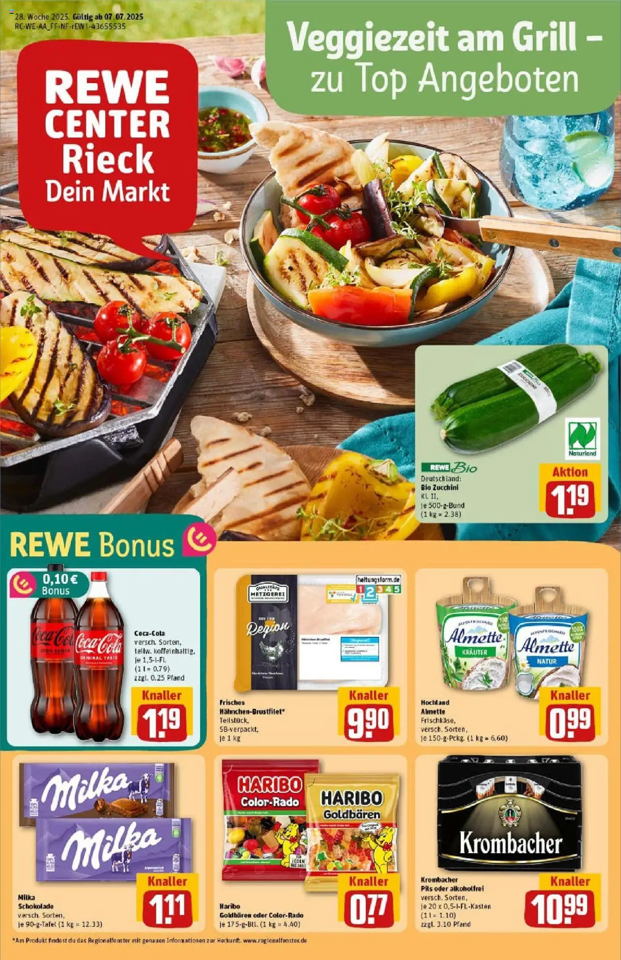 Rewe prospekt Schleiden	 - gültig ab dem 06.07.2025 | Seite: 1 | Produkte: Haribo, Schokolade, Milka schokolade, Zucchini
