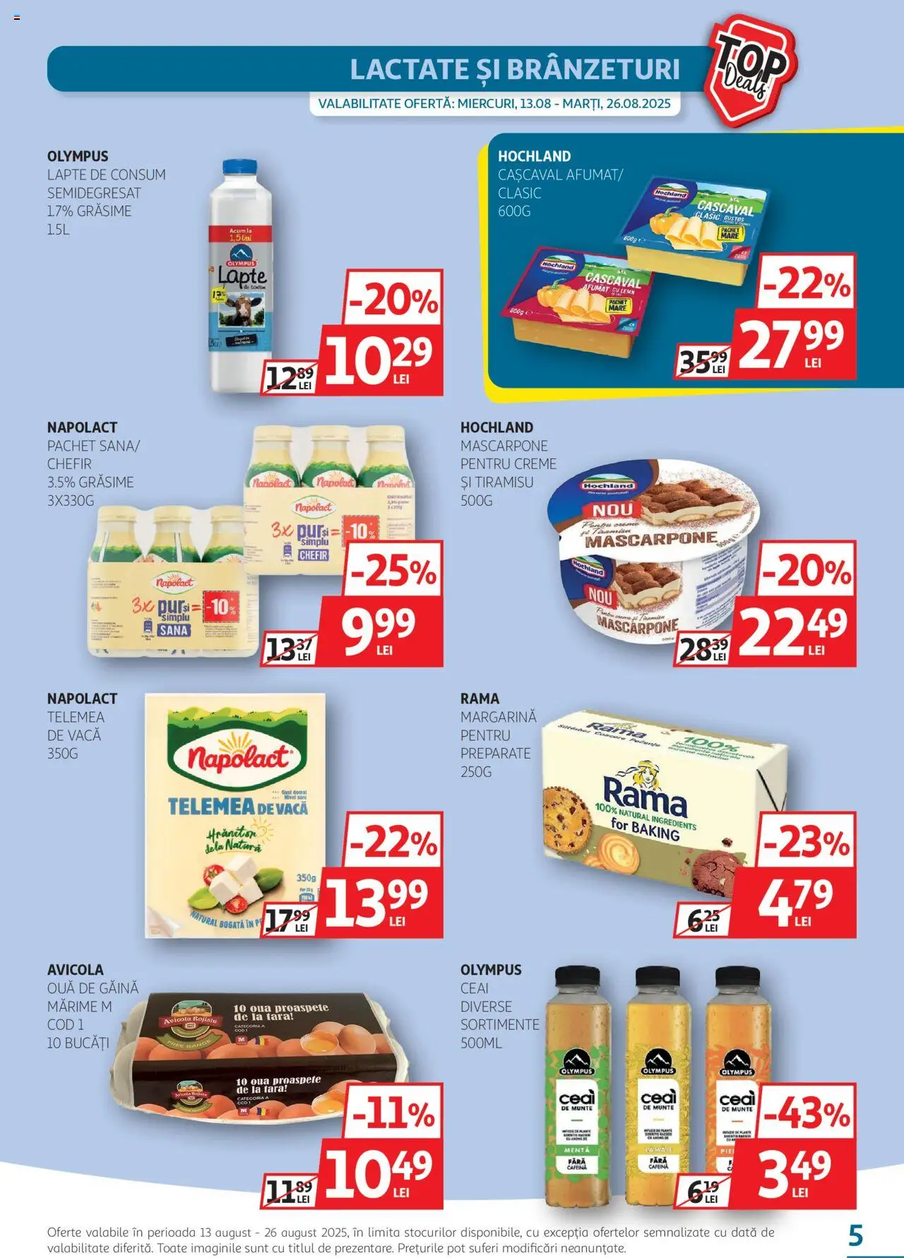 Catalog Auchan – valabil de la 13.08.2025 | Pagină: 5 | Produse: Lapte, Ouă, Ceai, Mascarpone