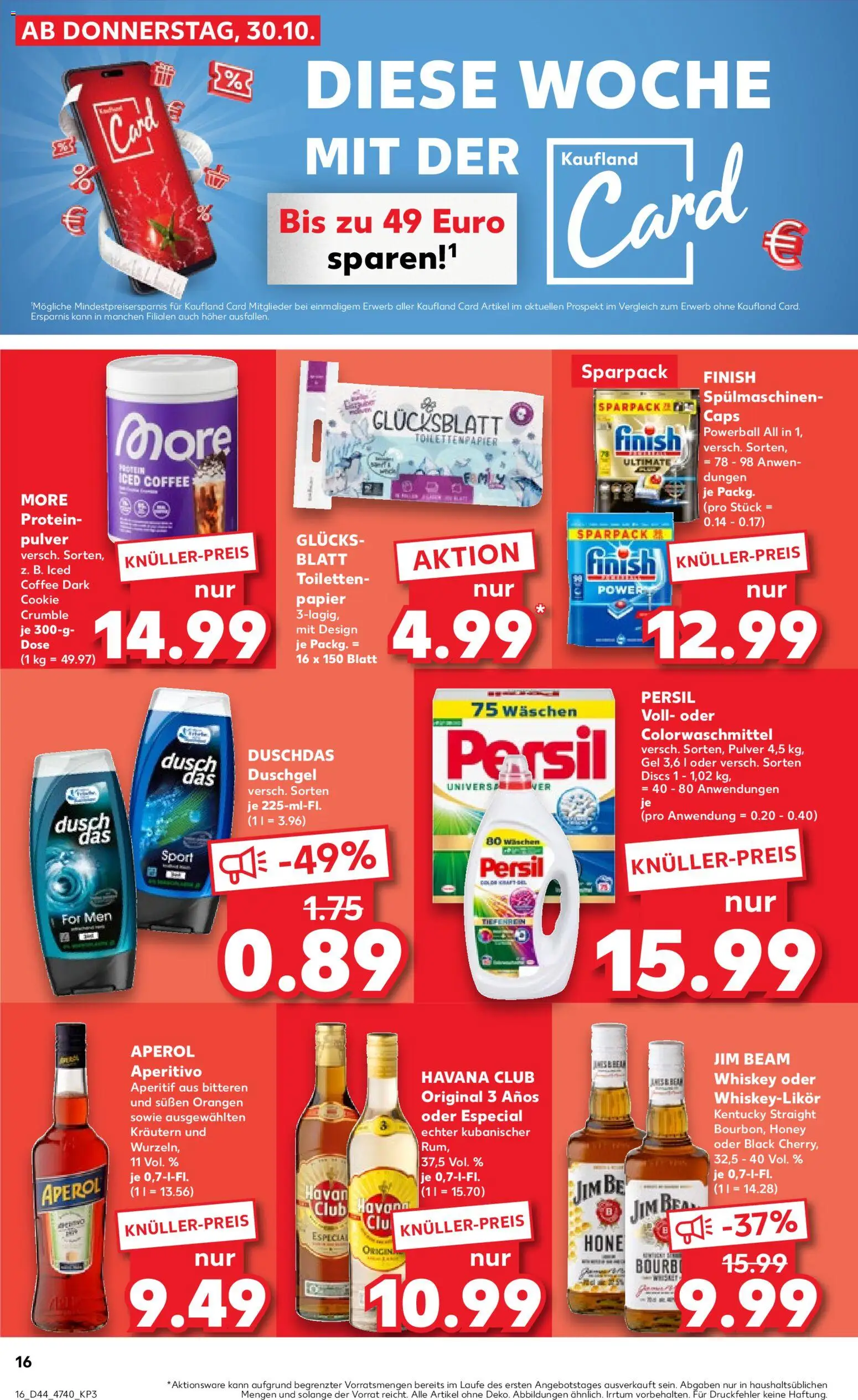 Kaufland prospekt Hannover	 – gültig ab 02.11.2025 | Seite: 16 | Produkte: Rum, Duschgel, Duschdas, Toilettenpapier