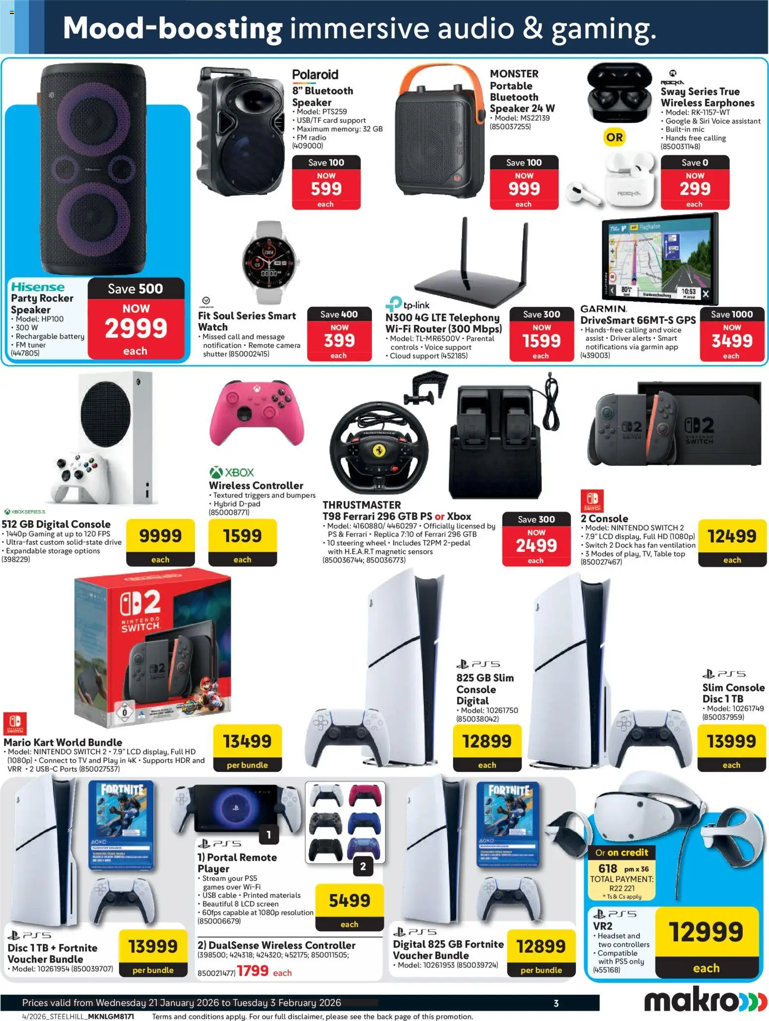 New Makro catalogue – valid from 21.01.2026 | Page: 3 | Products: Headset, Player, Fan, Remote