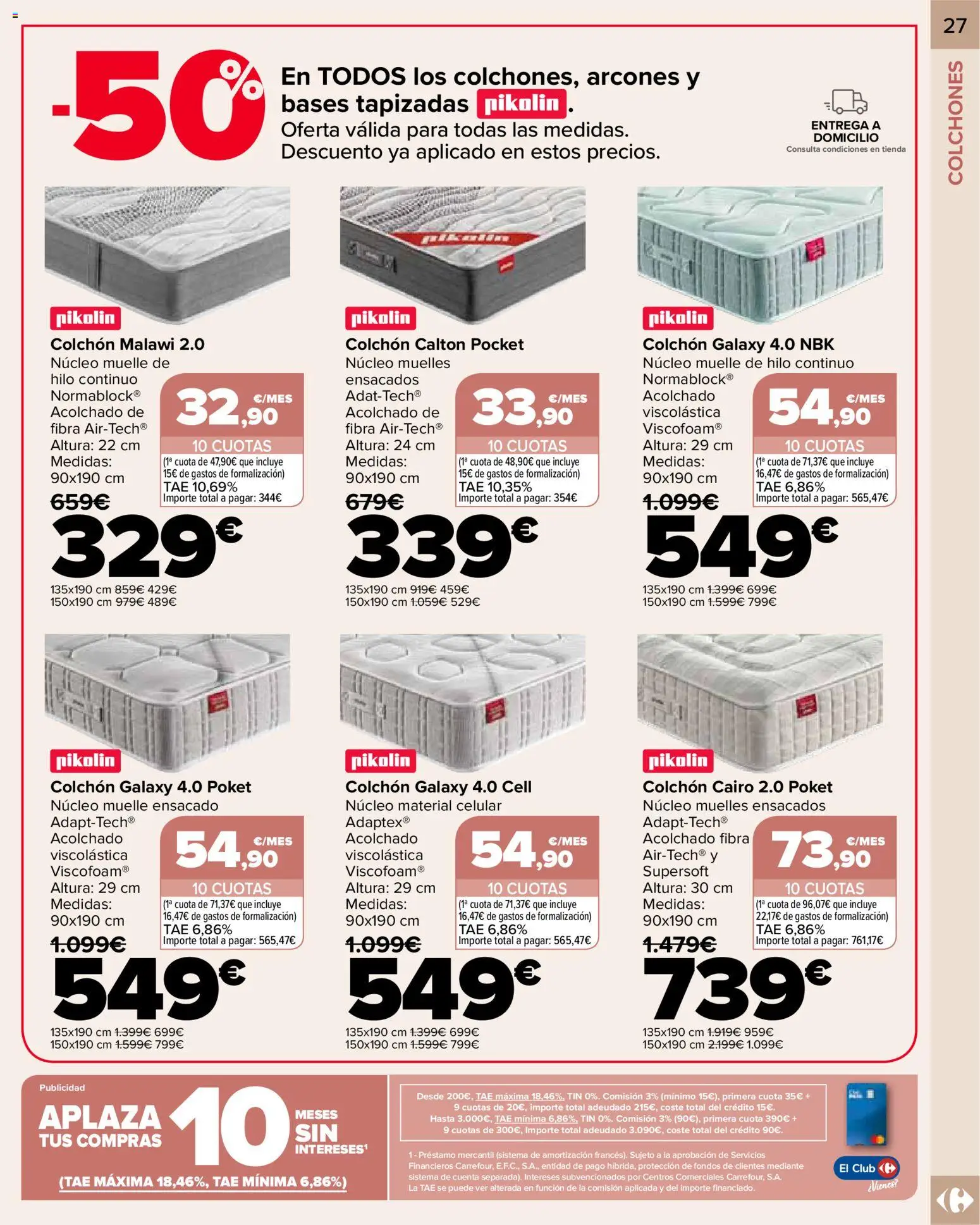 Carrefour folleto │ válido desde el 09.01.2026 | Página: 27 | Productos: Colchon