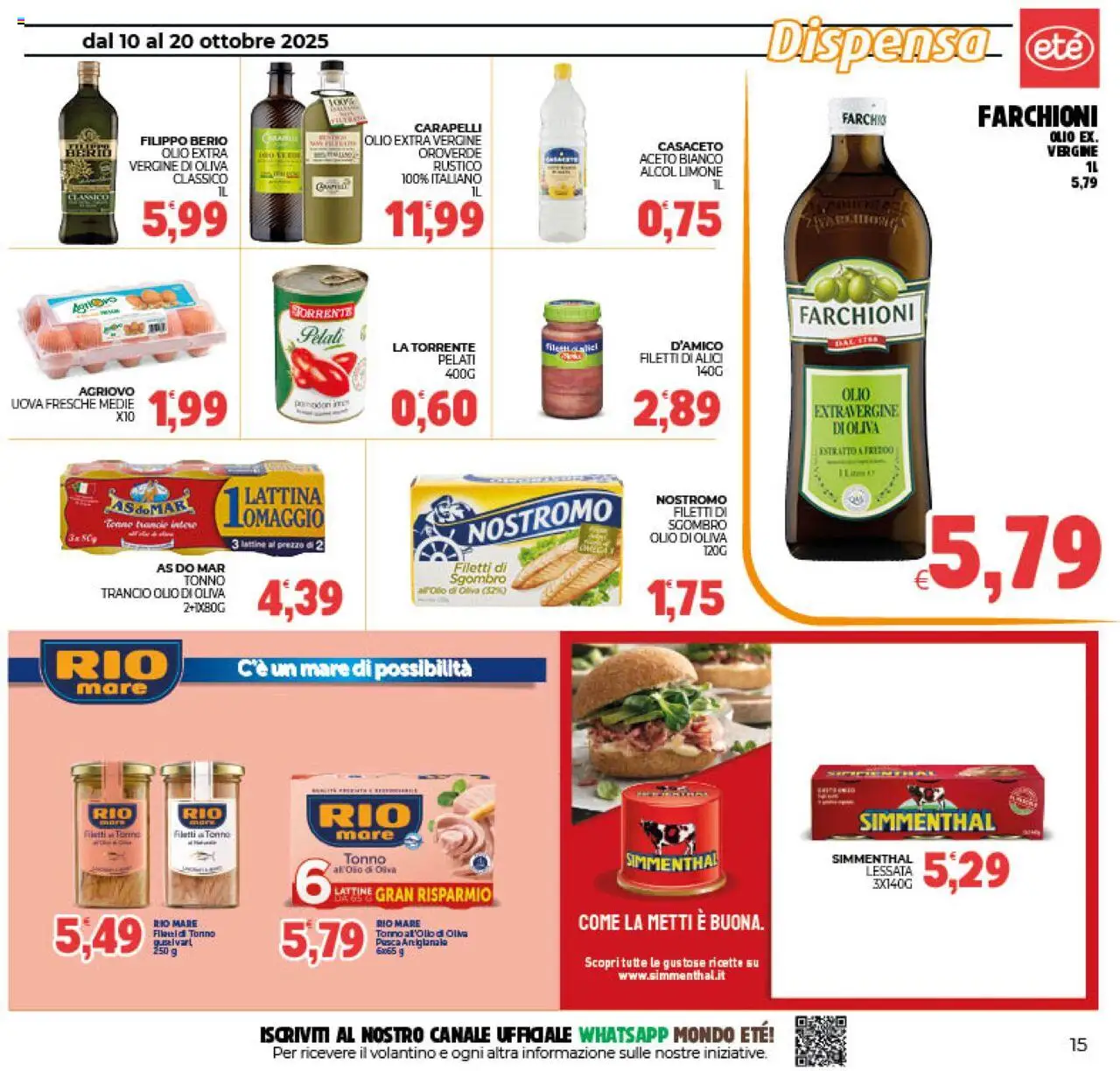 Volantino Eté del 10.10.2025 | Pagina: 15 | Prodotti: Uova, Limone, Sgombro, Olio di Oliva