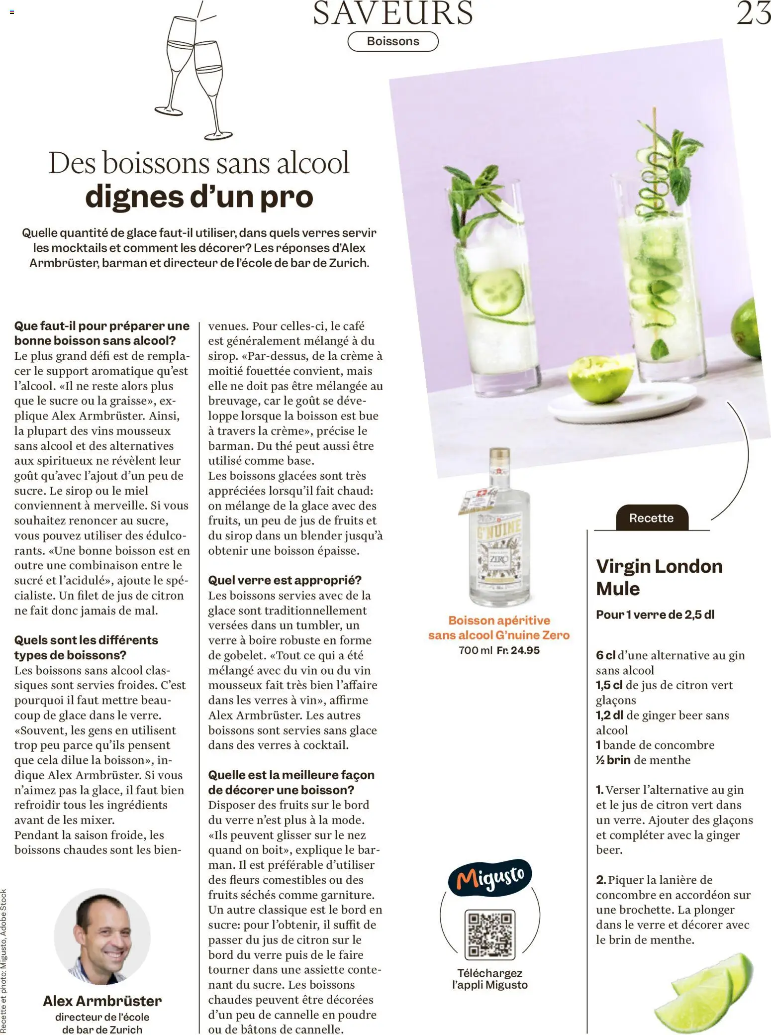 Migros Magazin FR – gültig ab 12.01.2026 | Seite: 23 | Produkte: Glace, Gin, Creme