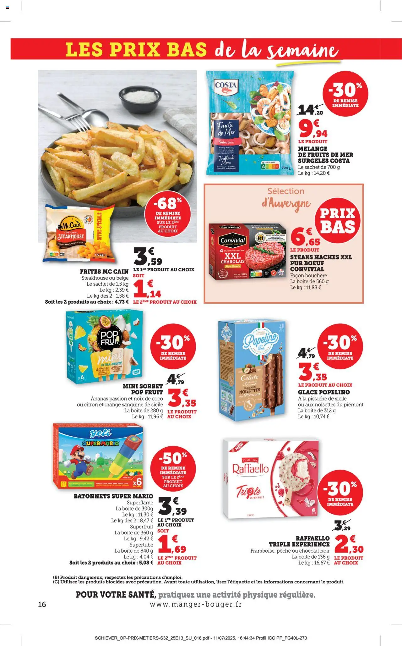 | Page: 16 | Produits: Noisettes, Frites, Chocolat, Ananas