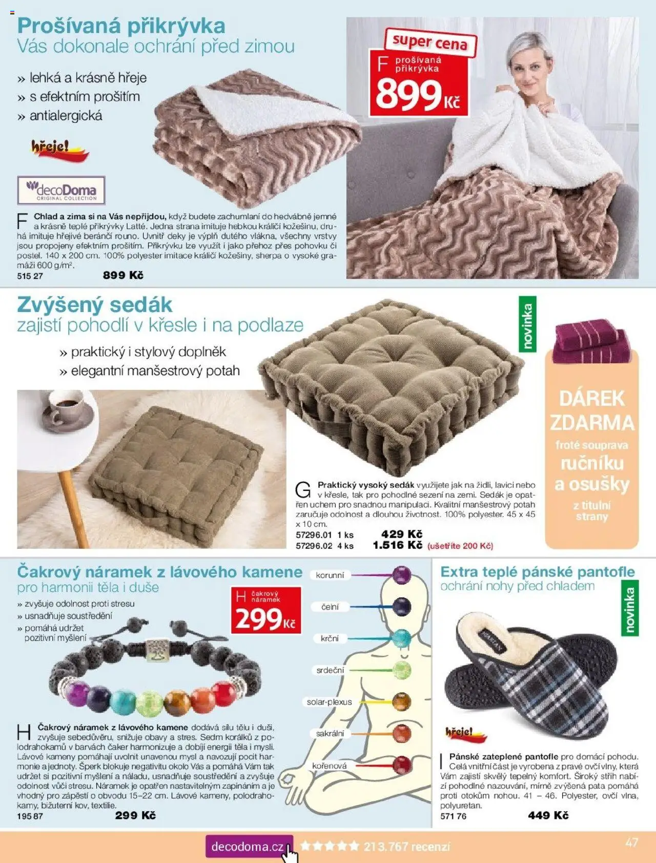 Decodoma katalog Vánoce 2025 od 09.10.2025 | Strana: 47 | Produkty: Přehoz, Pantofle, Přikrývka, Deky