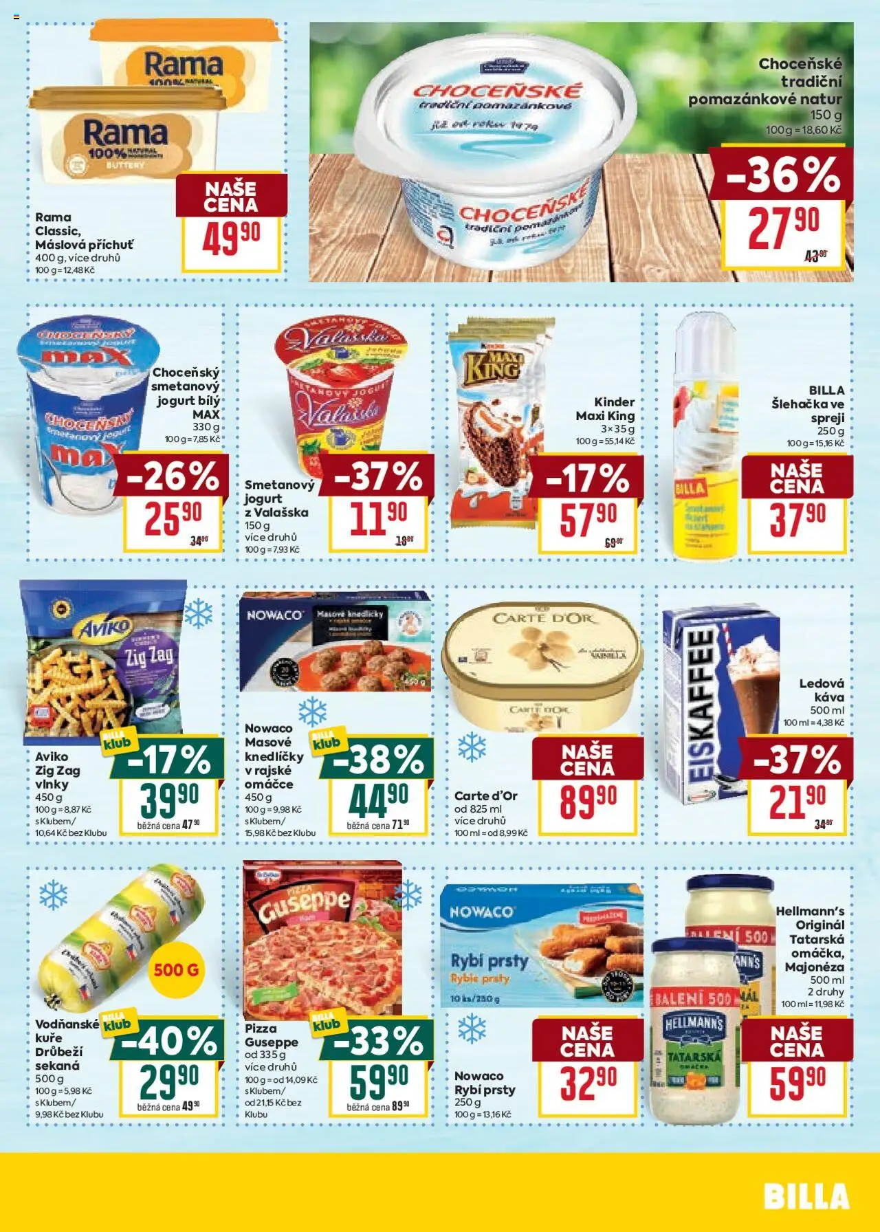 Billa Velký leták od 08.10.2025 | Strana: 27 | Produkty: Jogurt, Káva, Eiskaffee, Kinder