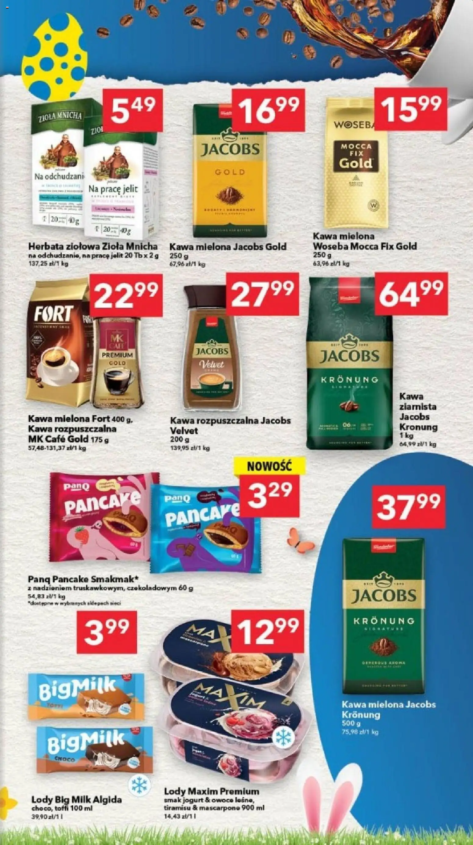 Lewiatan gazetka - Bydgoszcz od 12.03.2026 | Strona: 9 | Produkty: Kawa ziarnista, Big Milk, Herbata, Lody