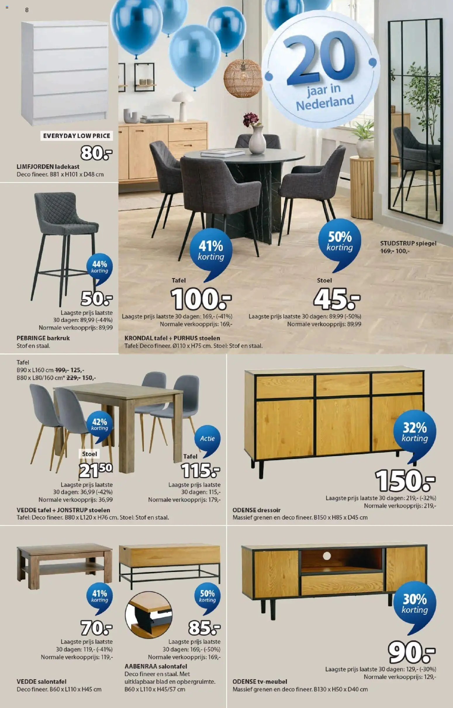 {H1} | Pagina: 8 | Producten: Tafel, Stoel, Dressoir, Spiegel