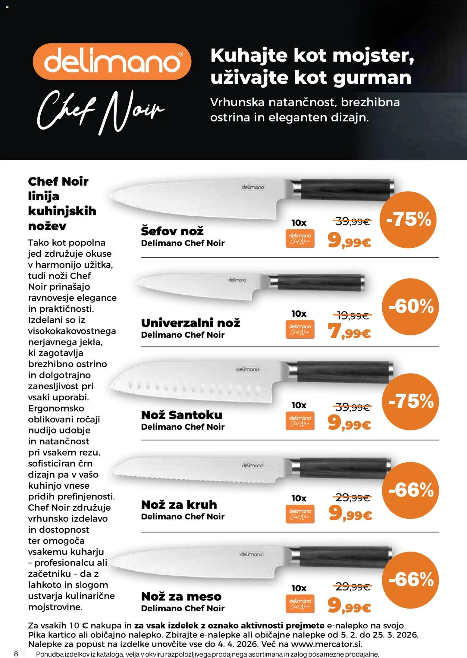 Novi Mercator katalog ponudbe – veljaven od 05.02.2026 | Stran: 8 | Izdelki: Nož, Kruh