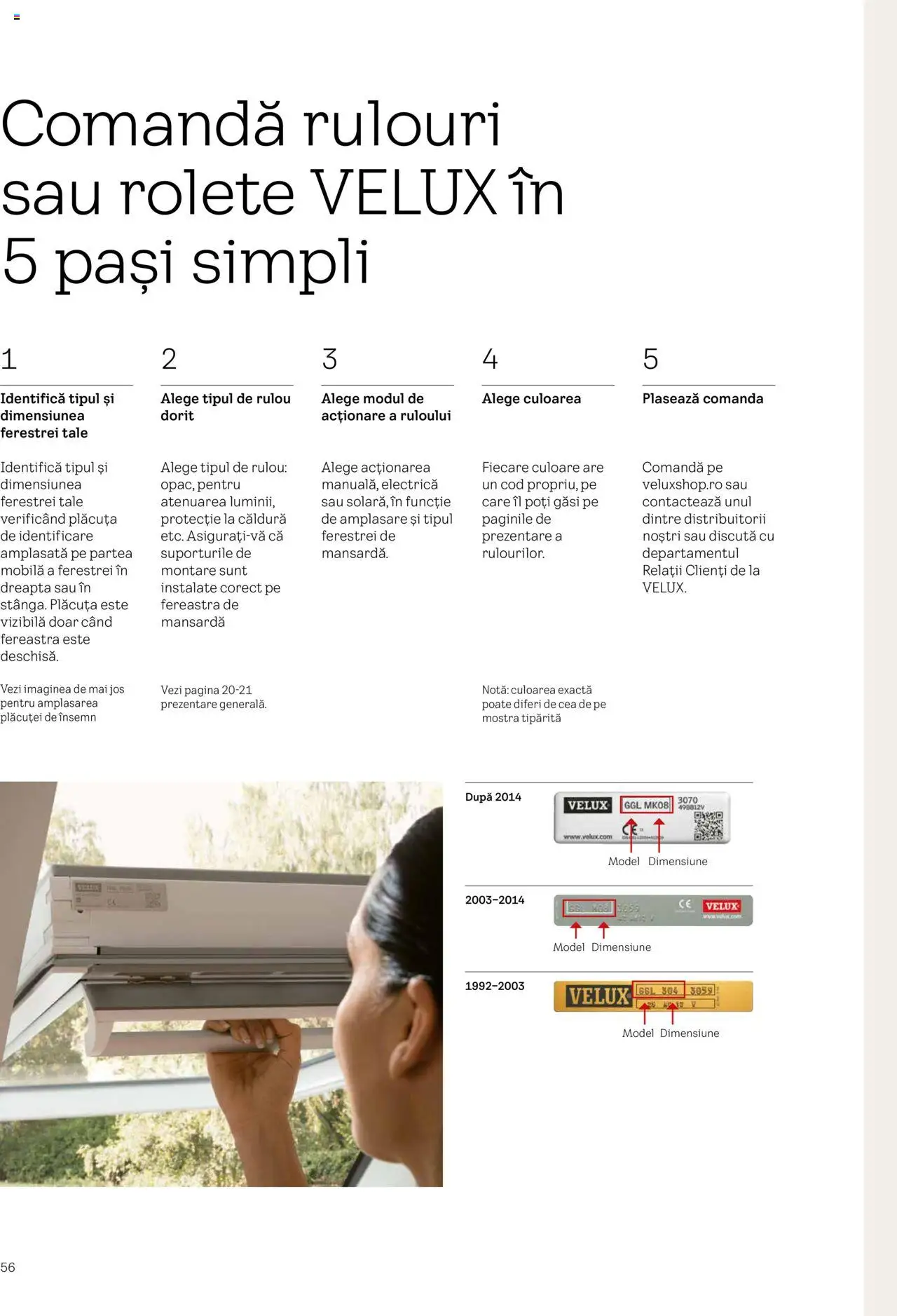 Velux catalog - Rulouri şi rolete – valabil de la 25.02.2025 | Pagină: 56 | Produse: Fereastră