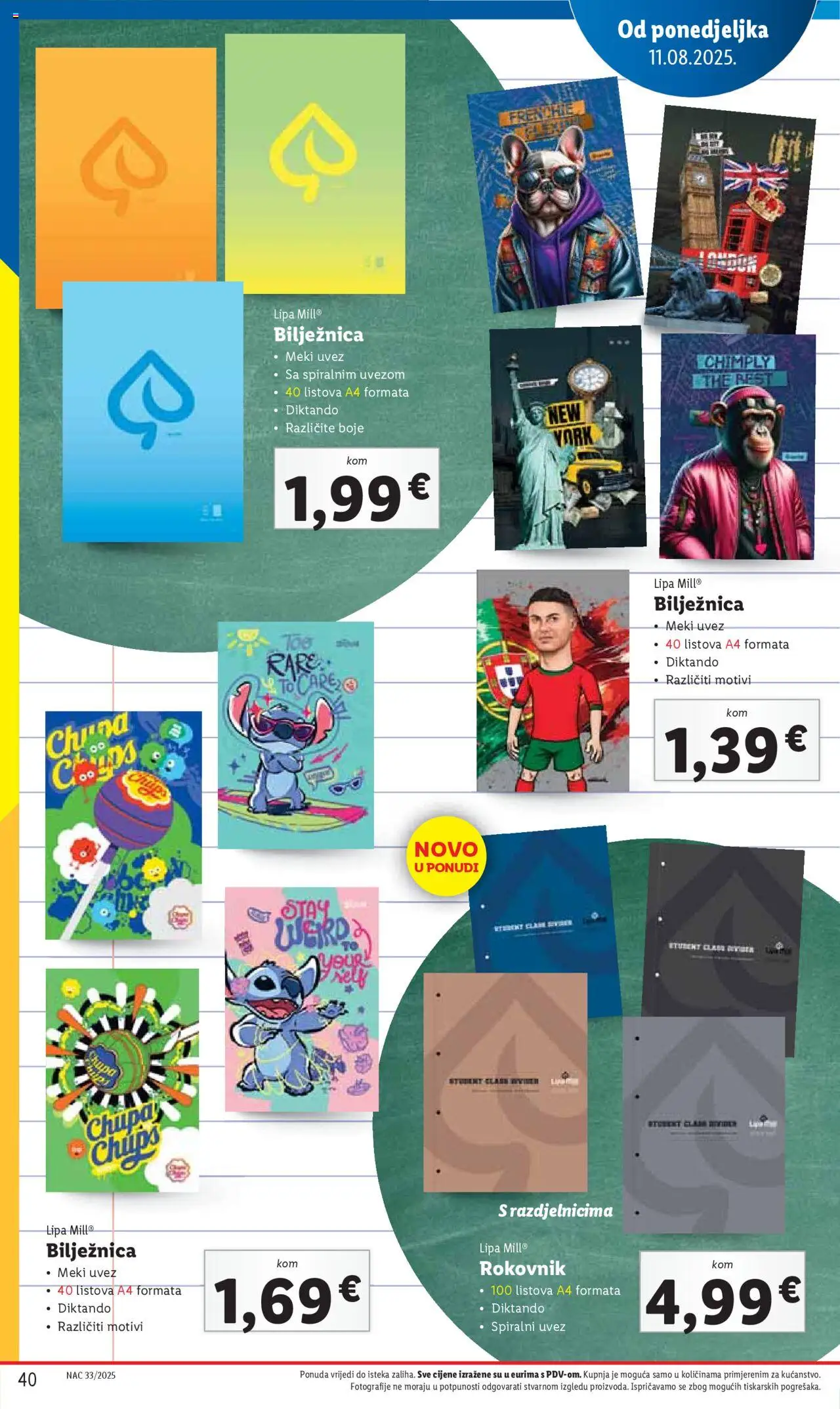 Lidl katalog | vrijedi od 31.07.2025 | Stranica: 40 | Proizvodi: Notebook, Bilježnica