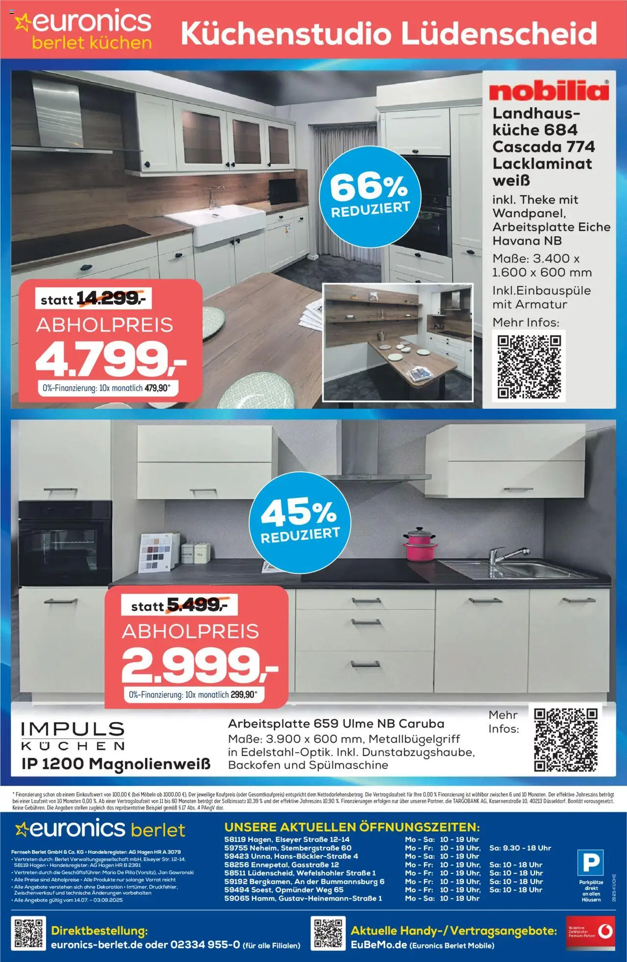 Euronics  Küchenwerbung Berlet - gültig ab dem 14.07.2025 | Seite: 20 | Produkte: Theke, Küche, Backofen, Kuchen