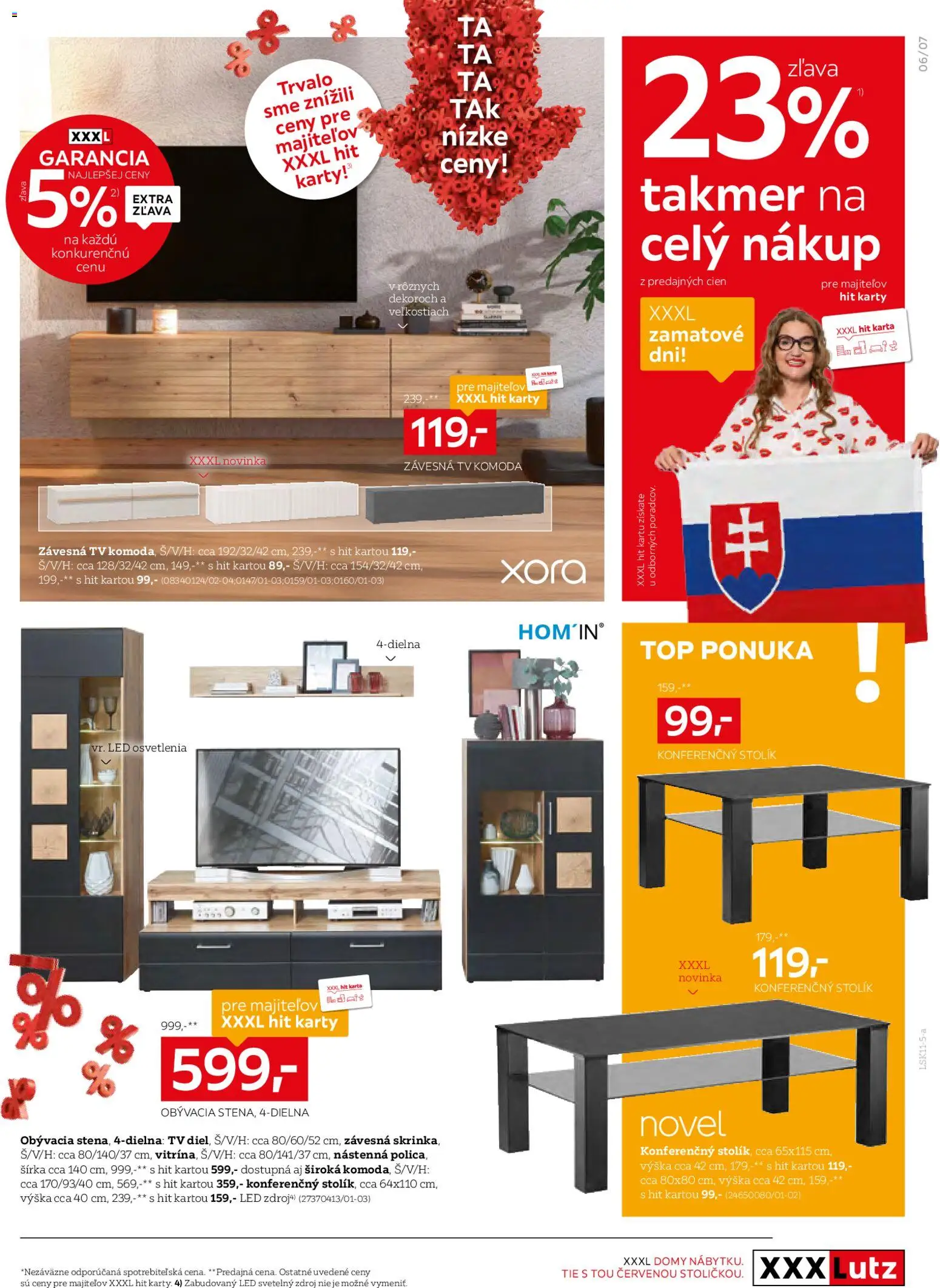 Nové XXXLutz akcie – leták je platný od 03.11.2025 | Strana: 7 | Produkty: Tv, Komoda, Konferenčný stolík, Led