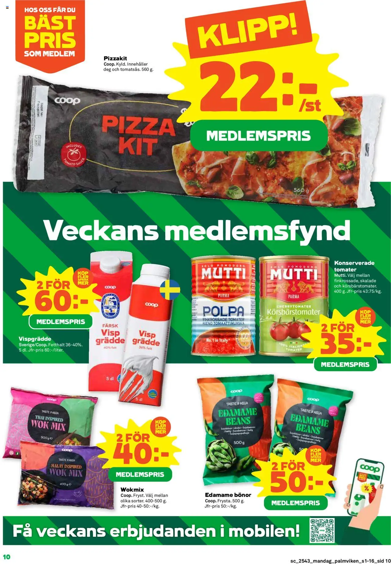 Stora Coop reklamblad aktuell från 20.10.2025 | Sida: 10 | Produkter: Tomater, Pizzakit, Bönor, Edamame