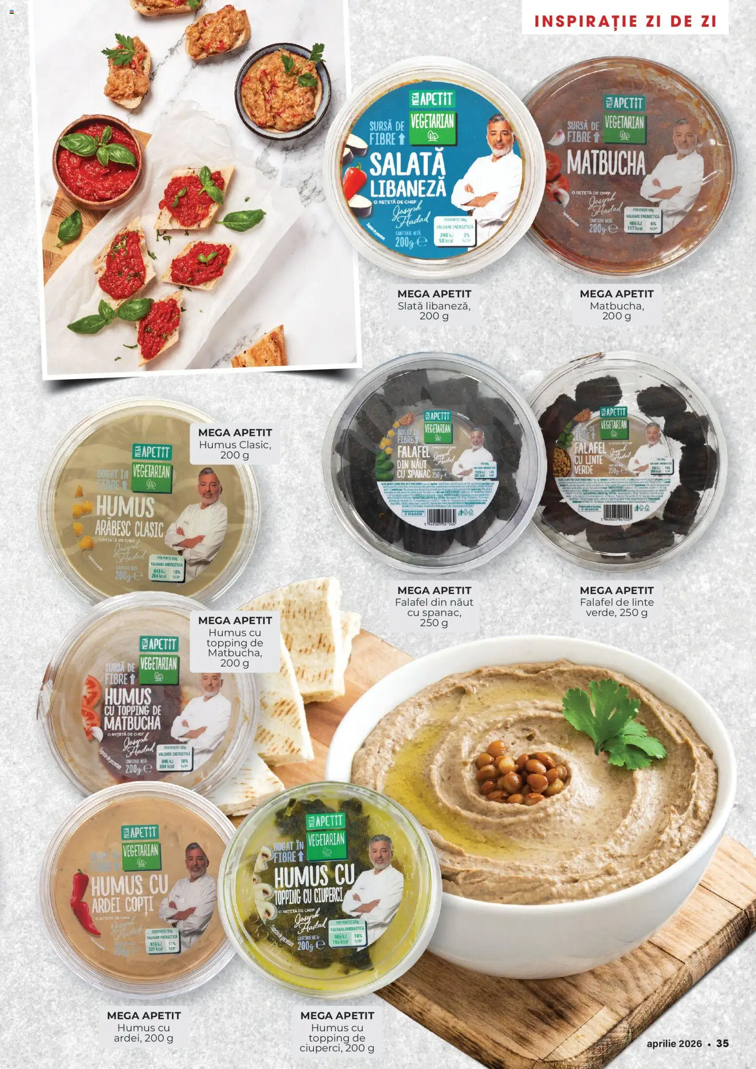 Noul catalog Mega Image – valabil de la 26.03.2026 | Pagină: 35 | Produse: Ciuperci, Ardei, Salată, Humus