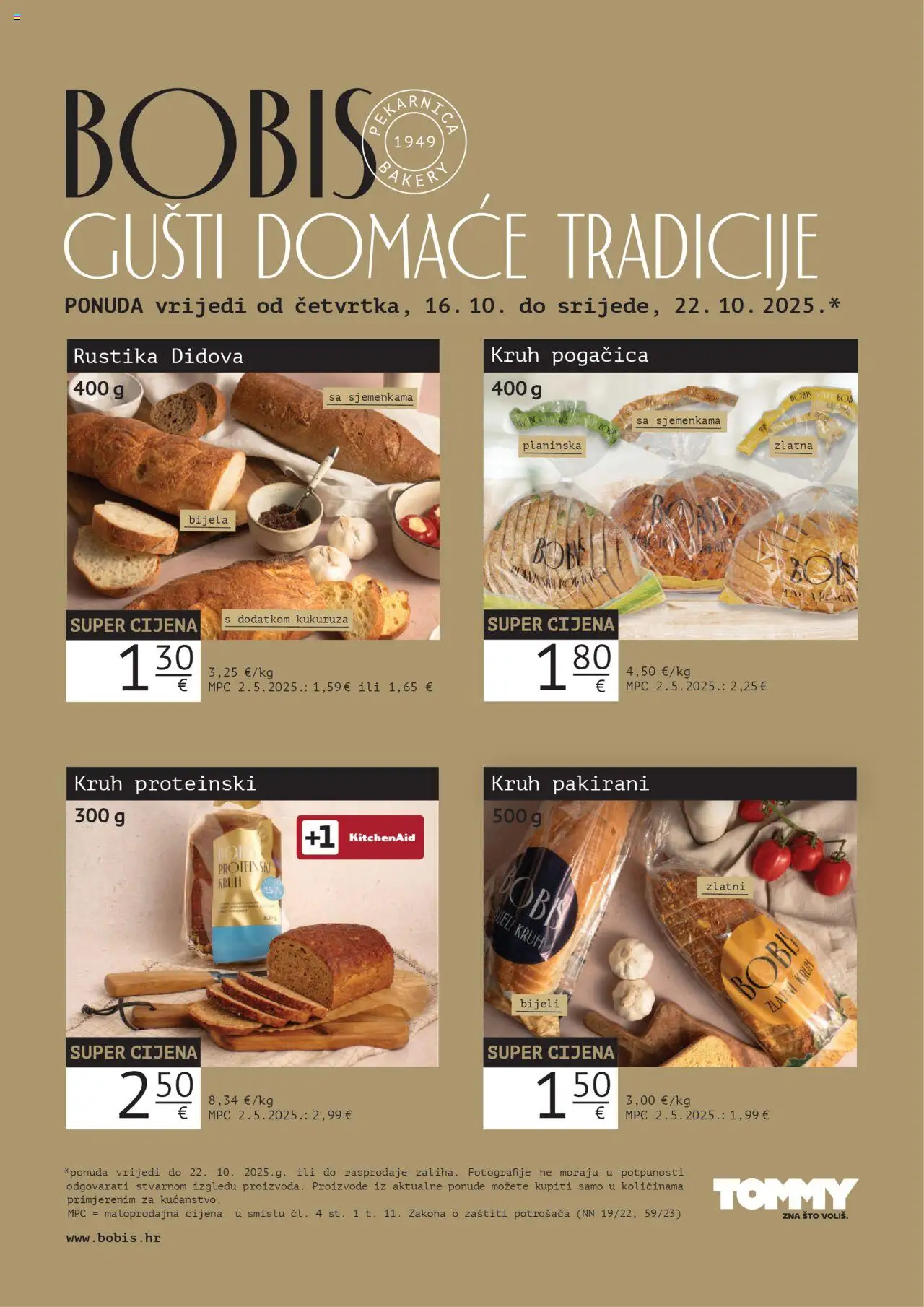 Tommy katalog | vrijedi od 16.10.2025 | Stranica: 1 | Proizvodi: Kruh