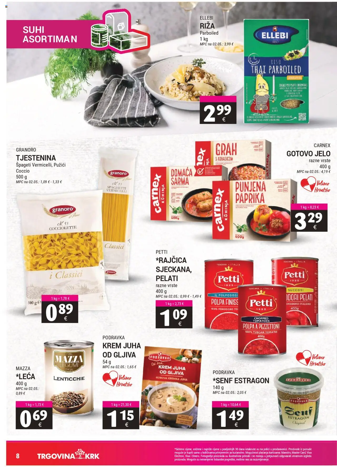 Trgovina Krk katalog | vrijedi od 16.08.2025 | Stranica: 8 | Proizvodi: Grah, Podravka, Riža, Tjestenina