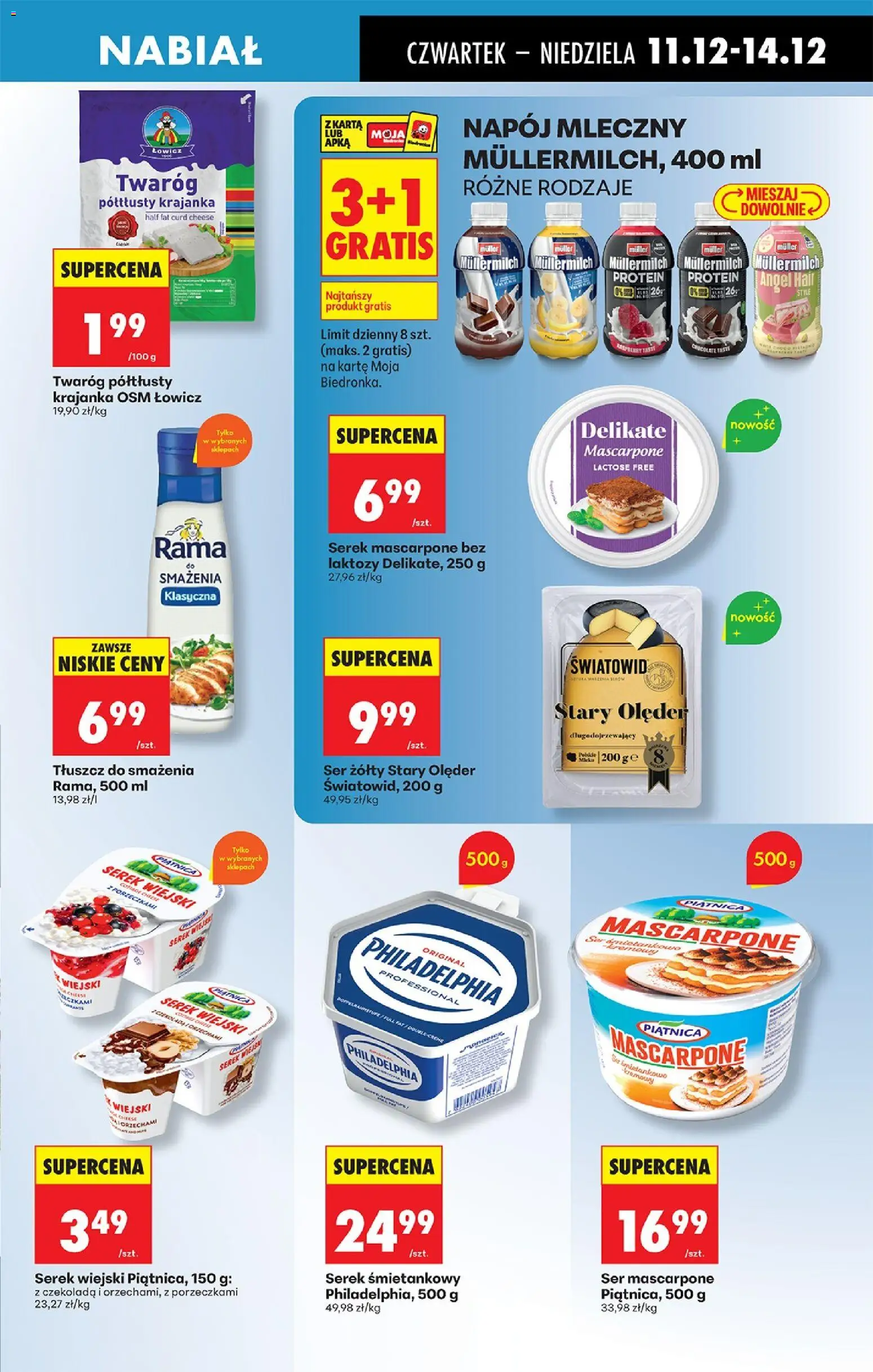 Biedronka gazetka - Oferta w tym tygodniu od 11.12.2025 | Strona: 59 | Produkty: Ser żółty, Twaróg półtłusty, Serek wiejski, Twaróg