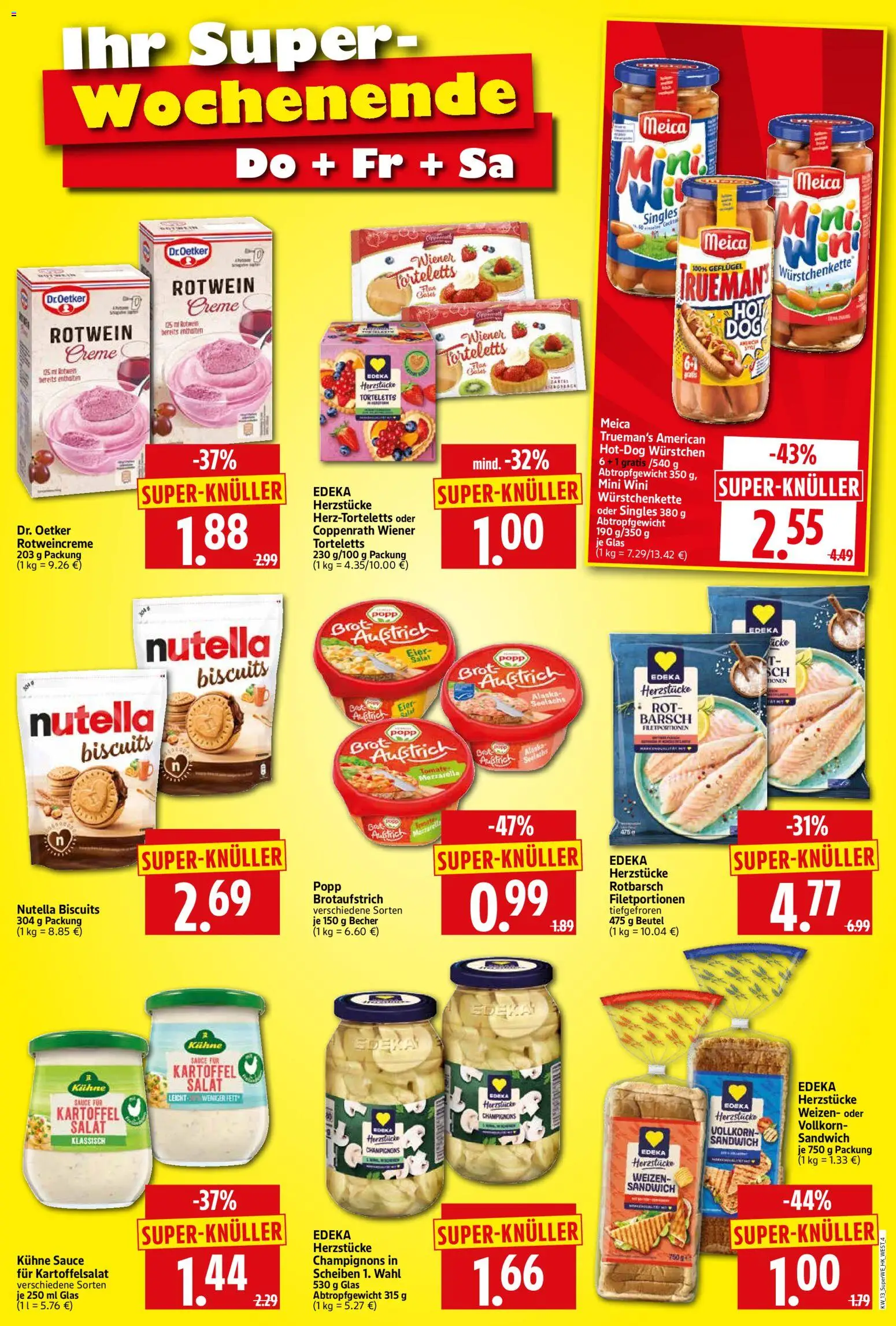 HERKULES Sonderbeilage – gültig ab 26.03.2026 | Seite: 4 | Produkte: Creme, Meica, Nutella, Brot