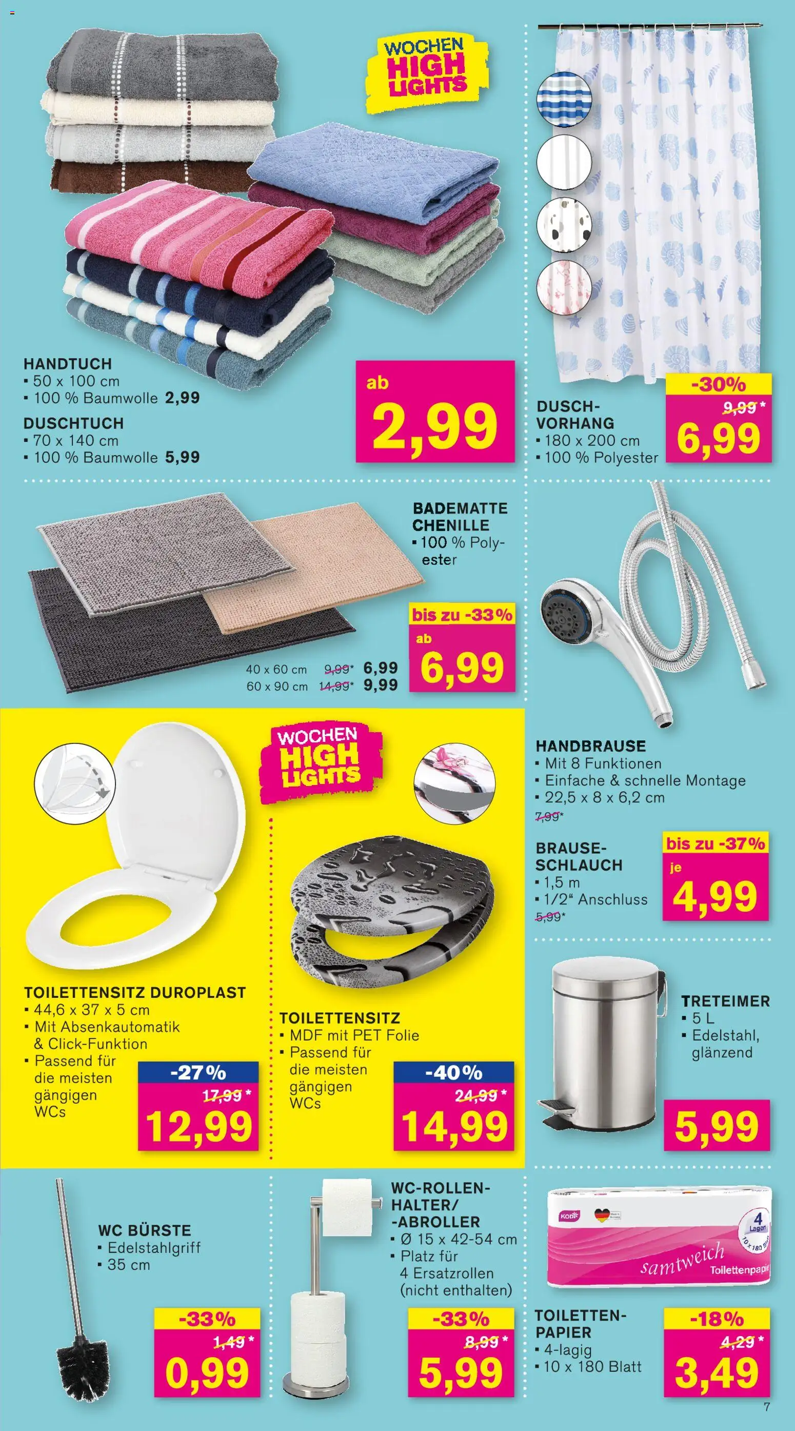 KODi Prospekt 	 – gültig ab 10.11.2025 | Seite: 7 | Produkte: WC Bürste, Bürste, Vorhang, Toilettenpapier