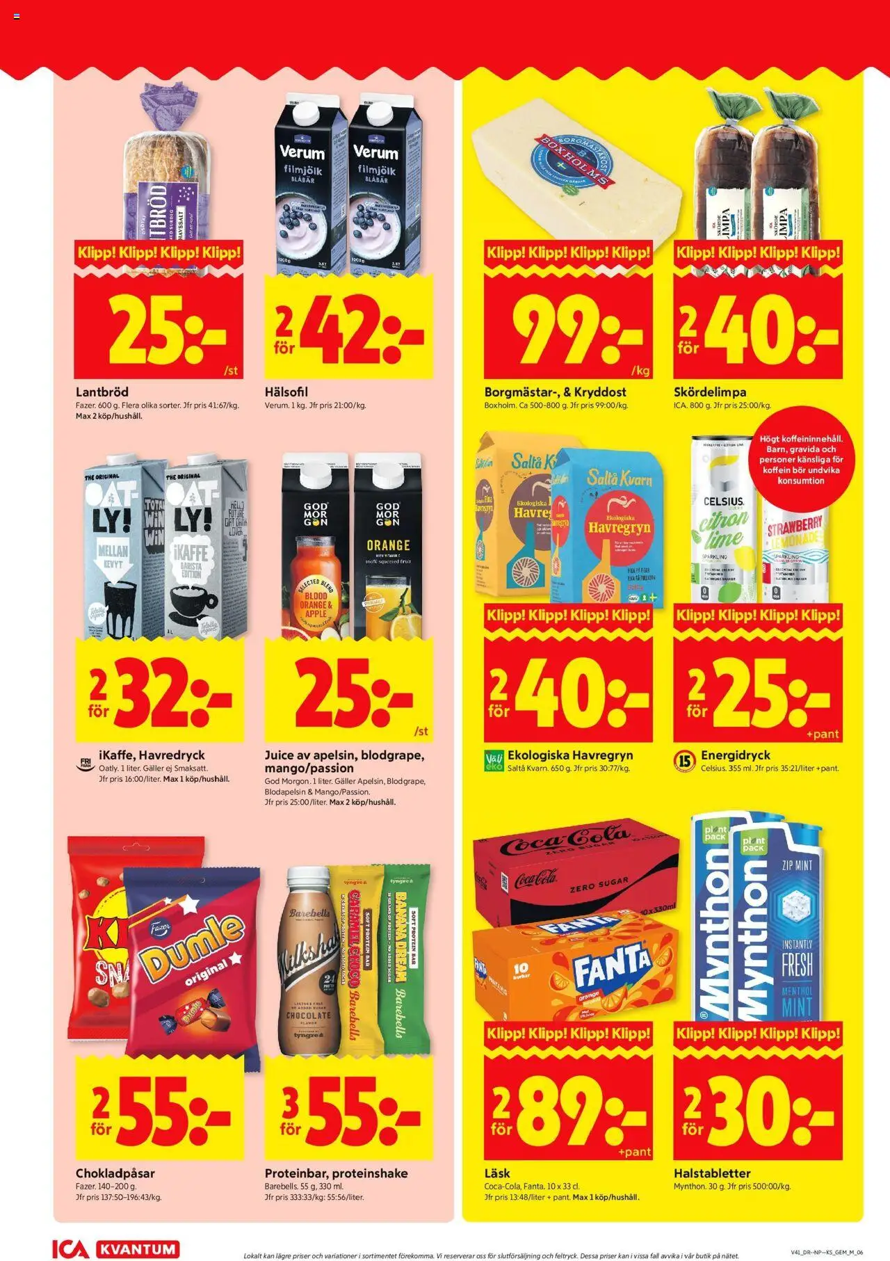 ICA Kvantum reklamblad aktuell från 06.10.2025 | Sida: 8 | Produkter: Halstabletter, Kvarn, Coca cola, Energidryck