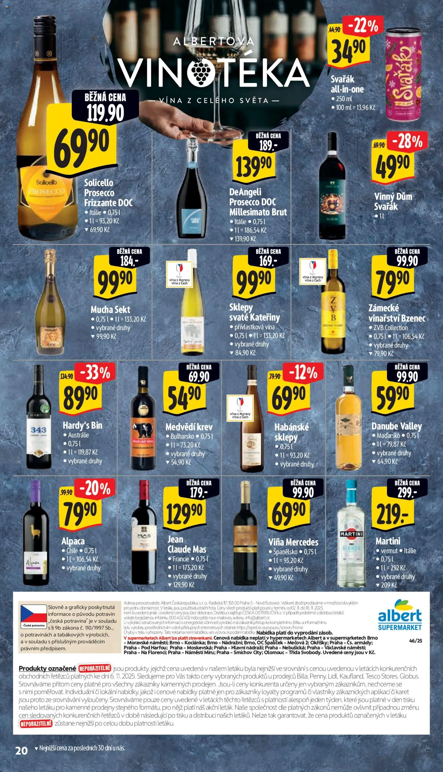 Albert Black Friday od 12.11.2025 | Strana: 29 | Produkty: Svařák, Prosecco, Martini, Prosecco DOC