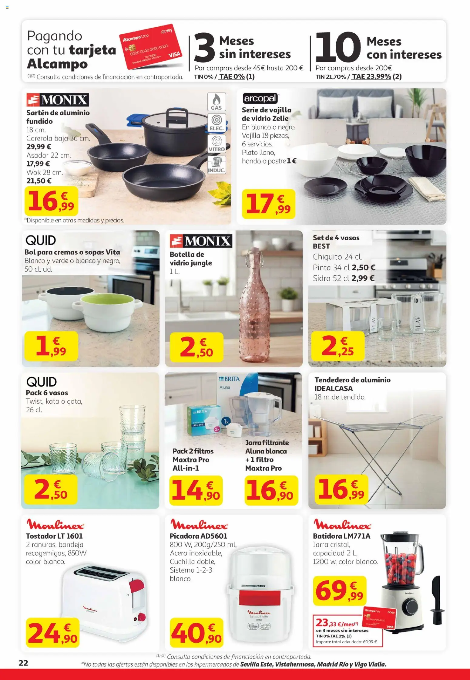 Alcampo -  Canarias │ válido desde el 29.01.2026 | Página: 22 | Productos: Vasos, Βρεφικό κρεβάτι, Tostador, Bandeja