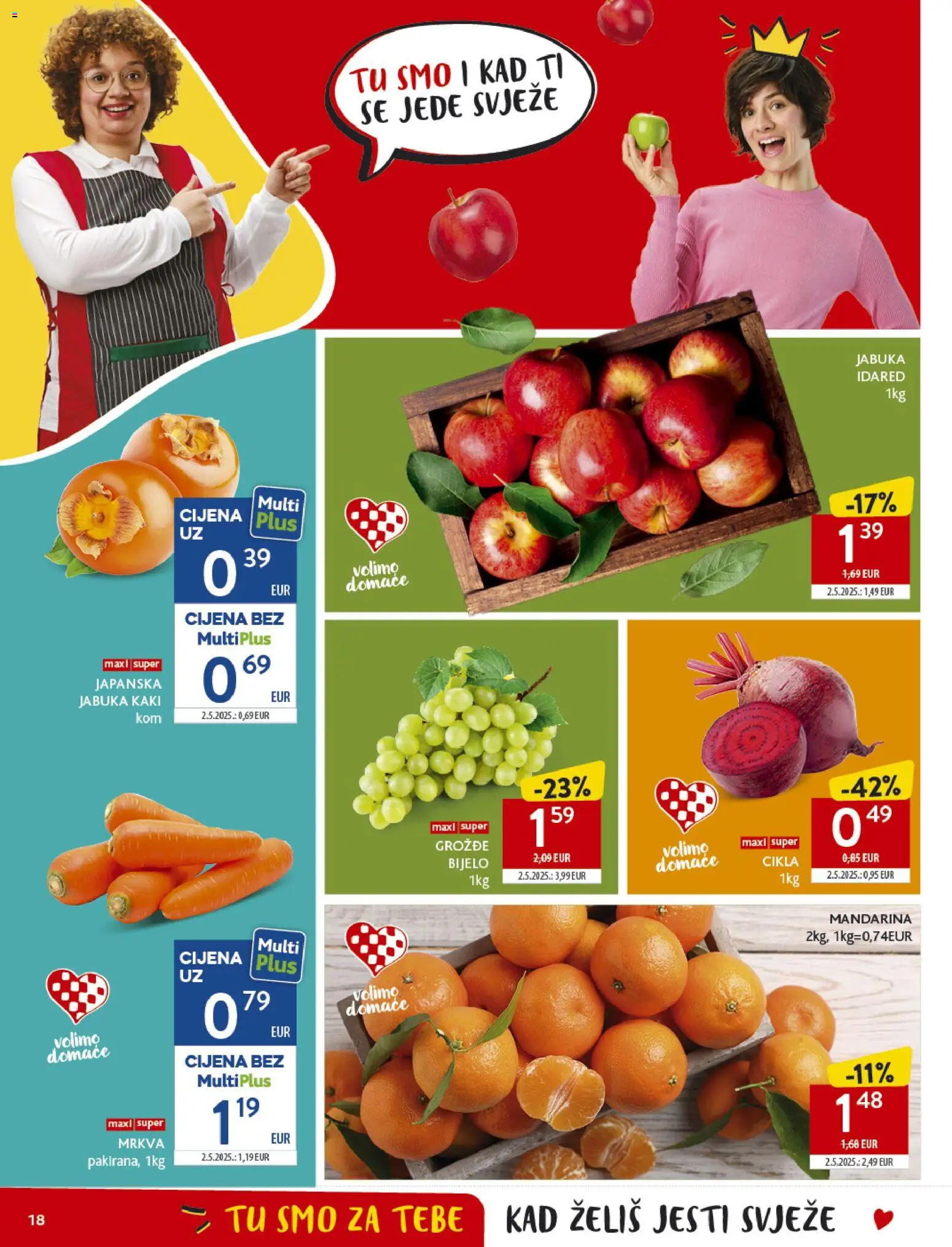 Konzum katalog | vrijedi od 29.10.2025 | Stranica: 18 | Proizvodi: Mrkva, Cikla, Grožđe, Jabuka