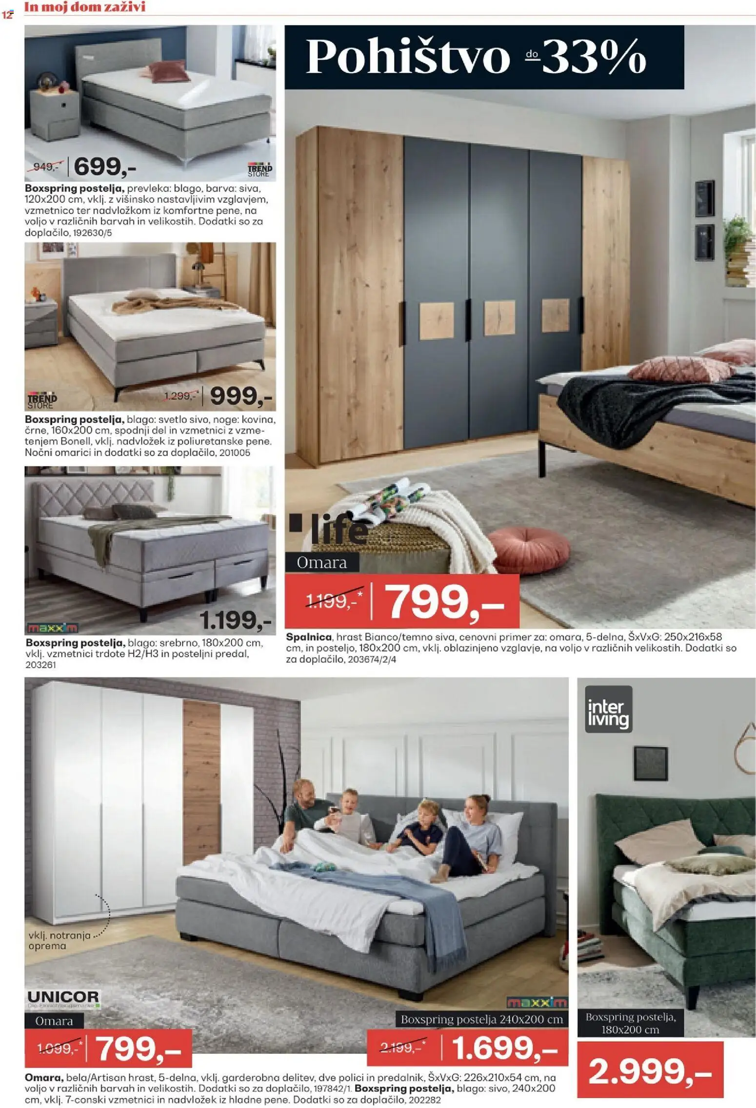 Novi Rutar katalog ponudbe – veljaven od 10.12.2025 | Stran: 12 | Izdelki: Pohištvo, Nadvložek, Postelja, Prevleka