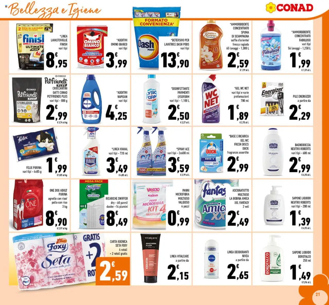 Volantino Conad del 10.09.2025 | Pagina: 21 | Prodotti: Pile, Sapone, Pollo, Riso