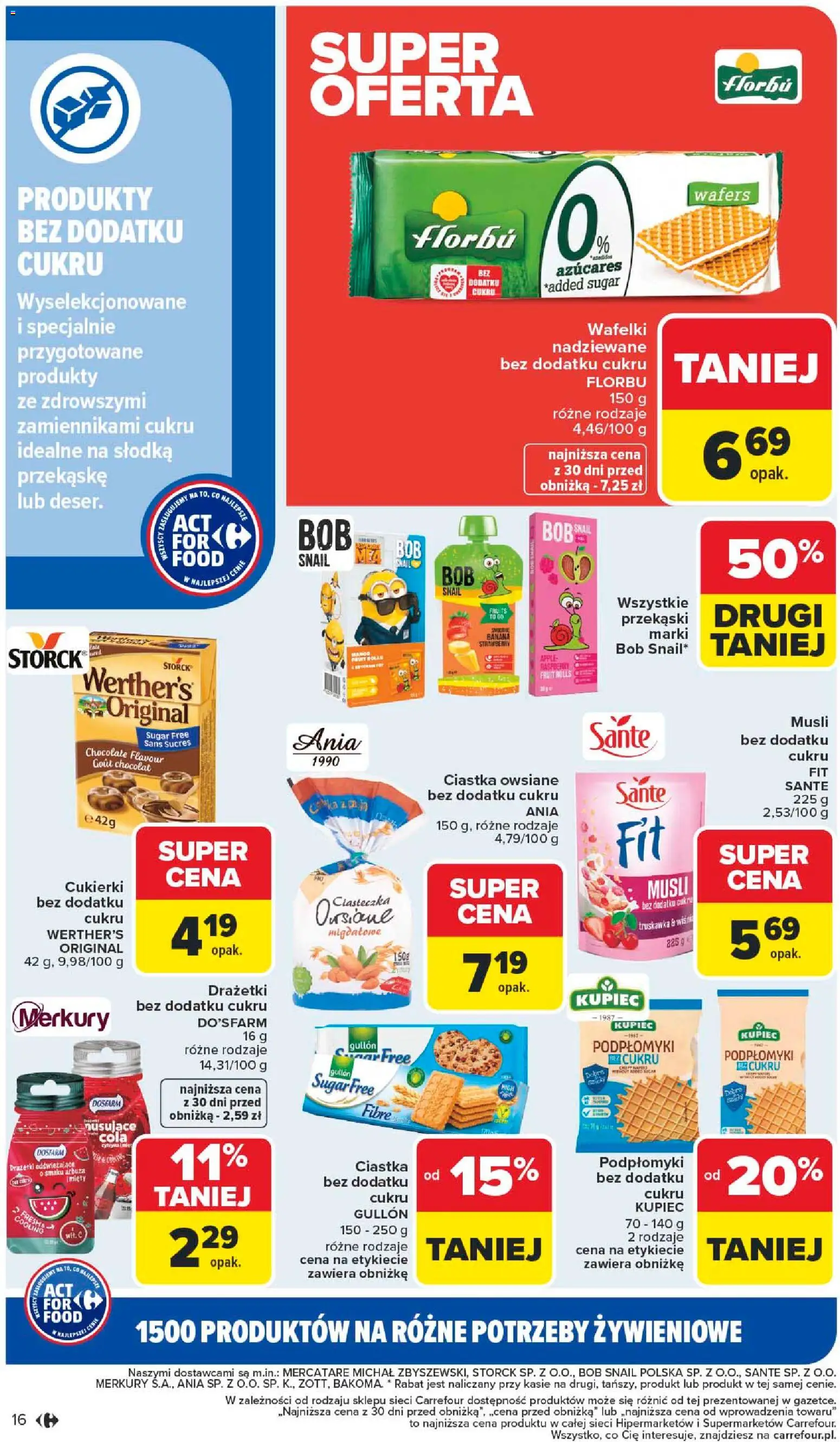 Carrefour Gazetka - Act for food od 05.01.2026 | Strona: 16 | Produkty: Bób, Musli, Cukierki, Ciastka