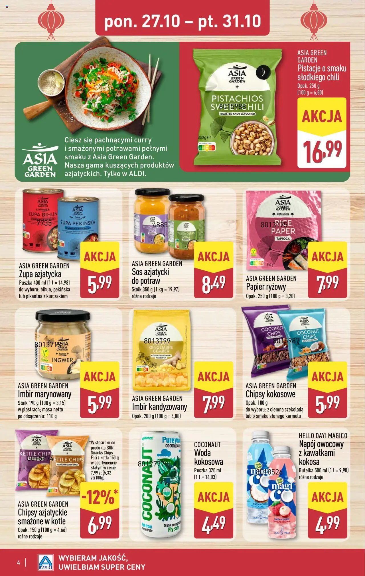 Aldi Gazetka - Tydzień Azjatycki od 27.10.2025 | Strona: 4 | Produkty: Imbir, Imbir kandyzowany, Papier ryżowy, Sos