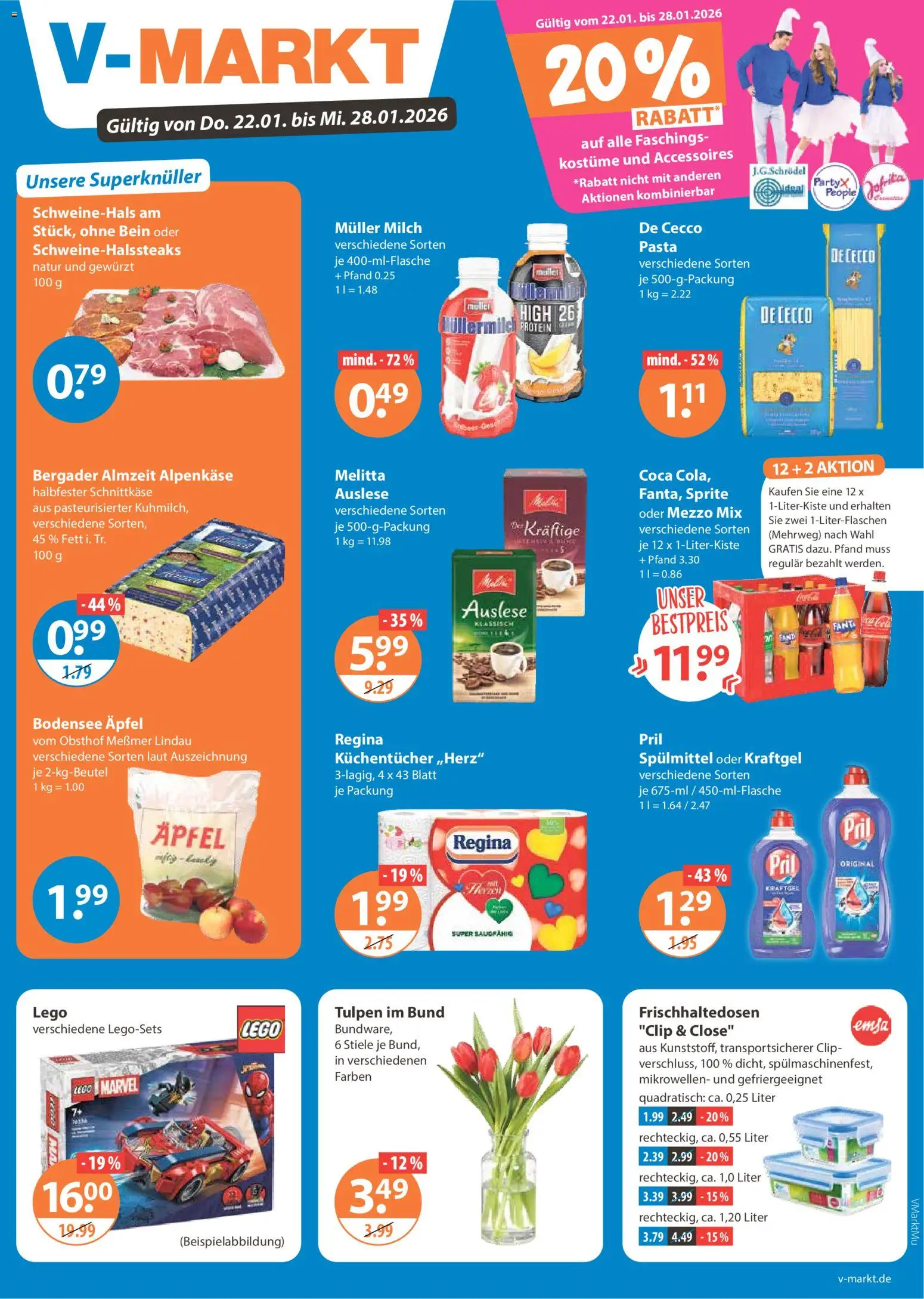 V-Markt - München – gültig ab 22.01.2026 | Seite: 1 | Produkte: Melitta, Sprite, Oder mezzo mix, Pril