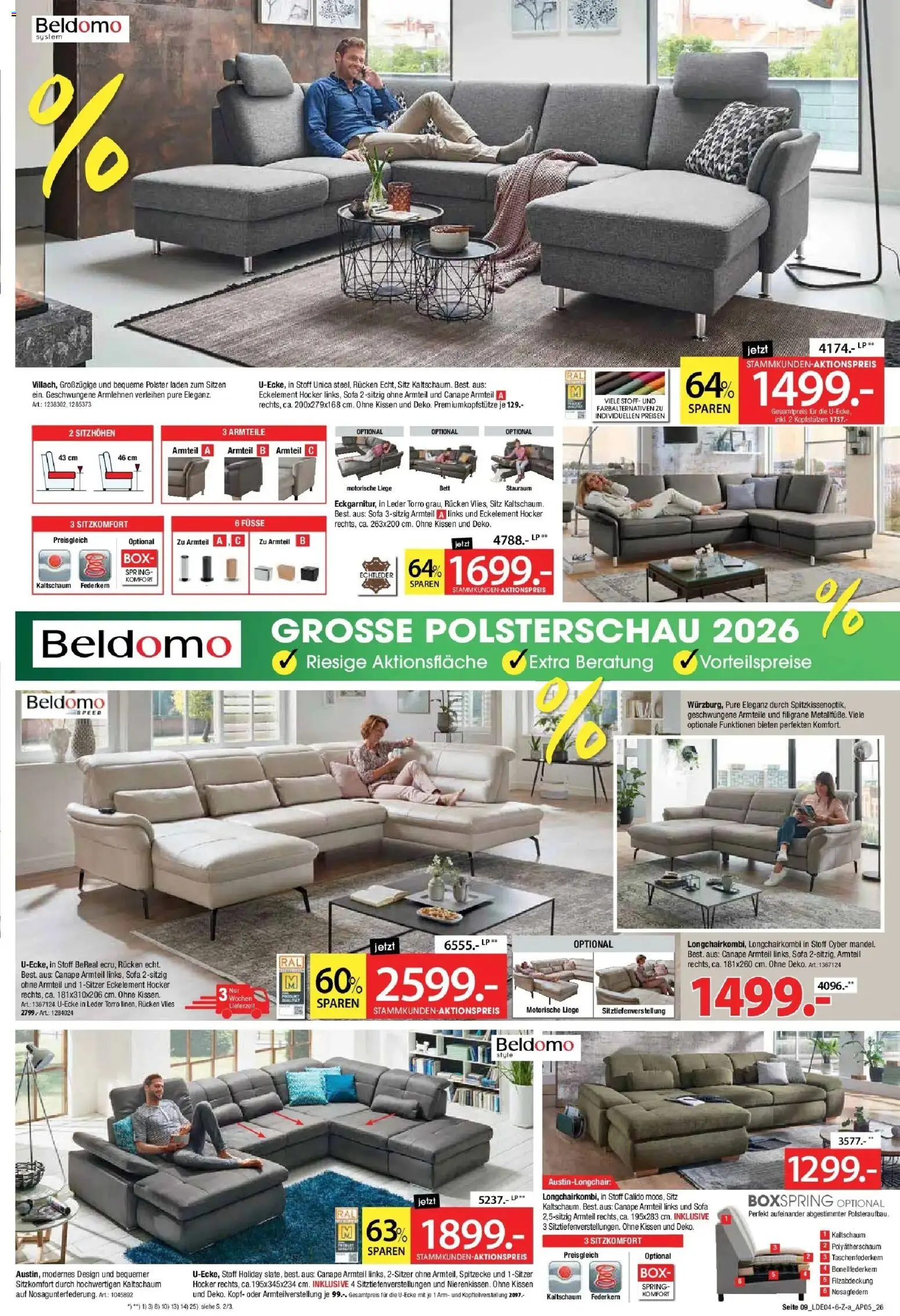 Zurbrüggen Mai Shopping Days – gültig ab 25.04.2026 | Seite: 9 | Produkte: Hocker, Bett, Sofa, Liege