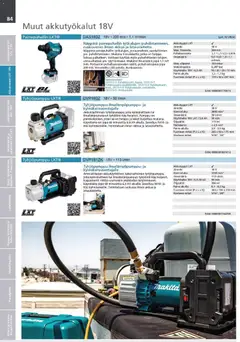 Makita-mainoslehti voimassa 24.03.2026 alkaen | Sivu: 84 | Tuotteet: Pumppu