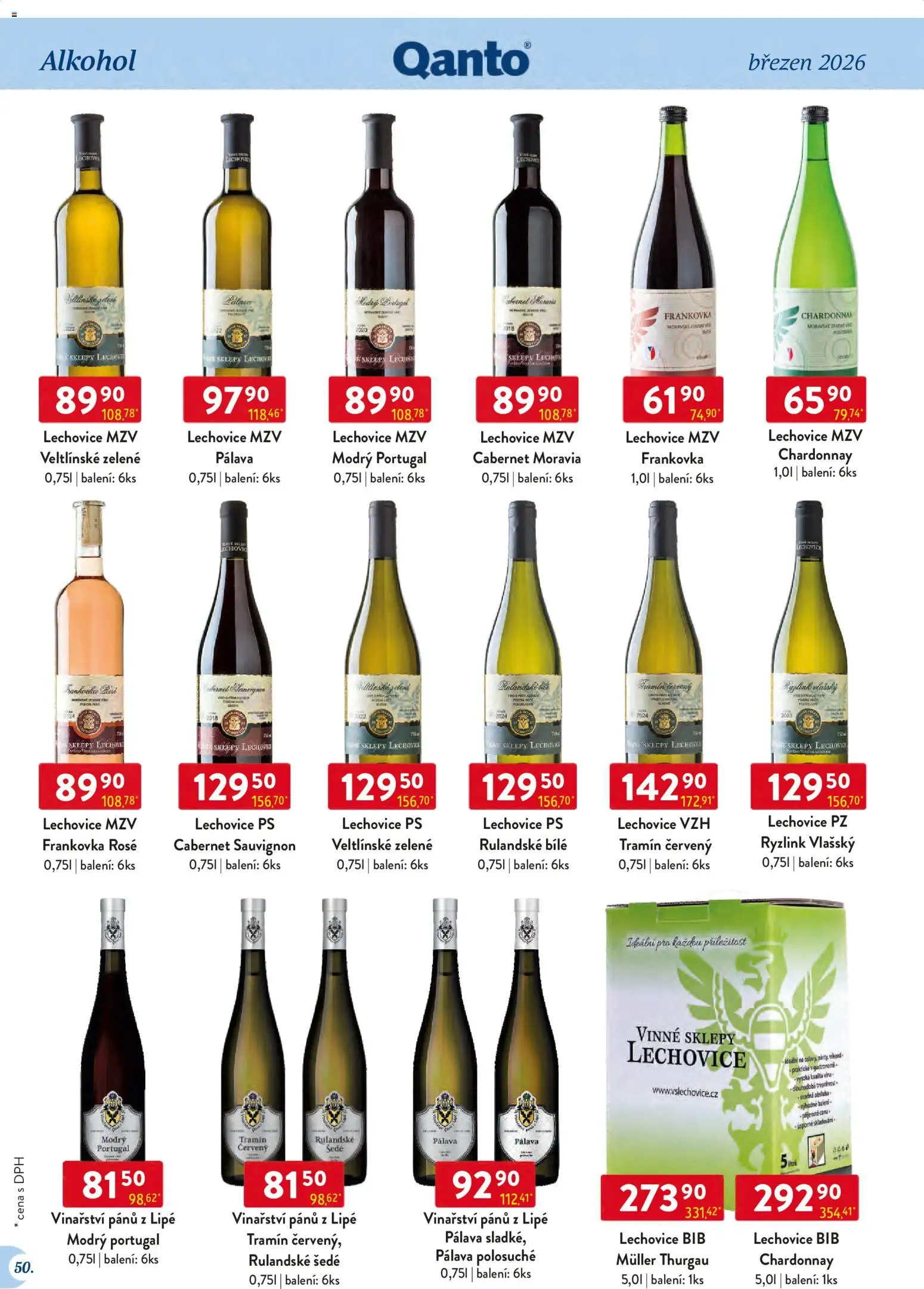 Astur & Qanto leták - Velkoobchod 03/2026 od 01.03.2026 | Strana: 50 | Produkty: Cabernet Sauvignon, Tramín červený